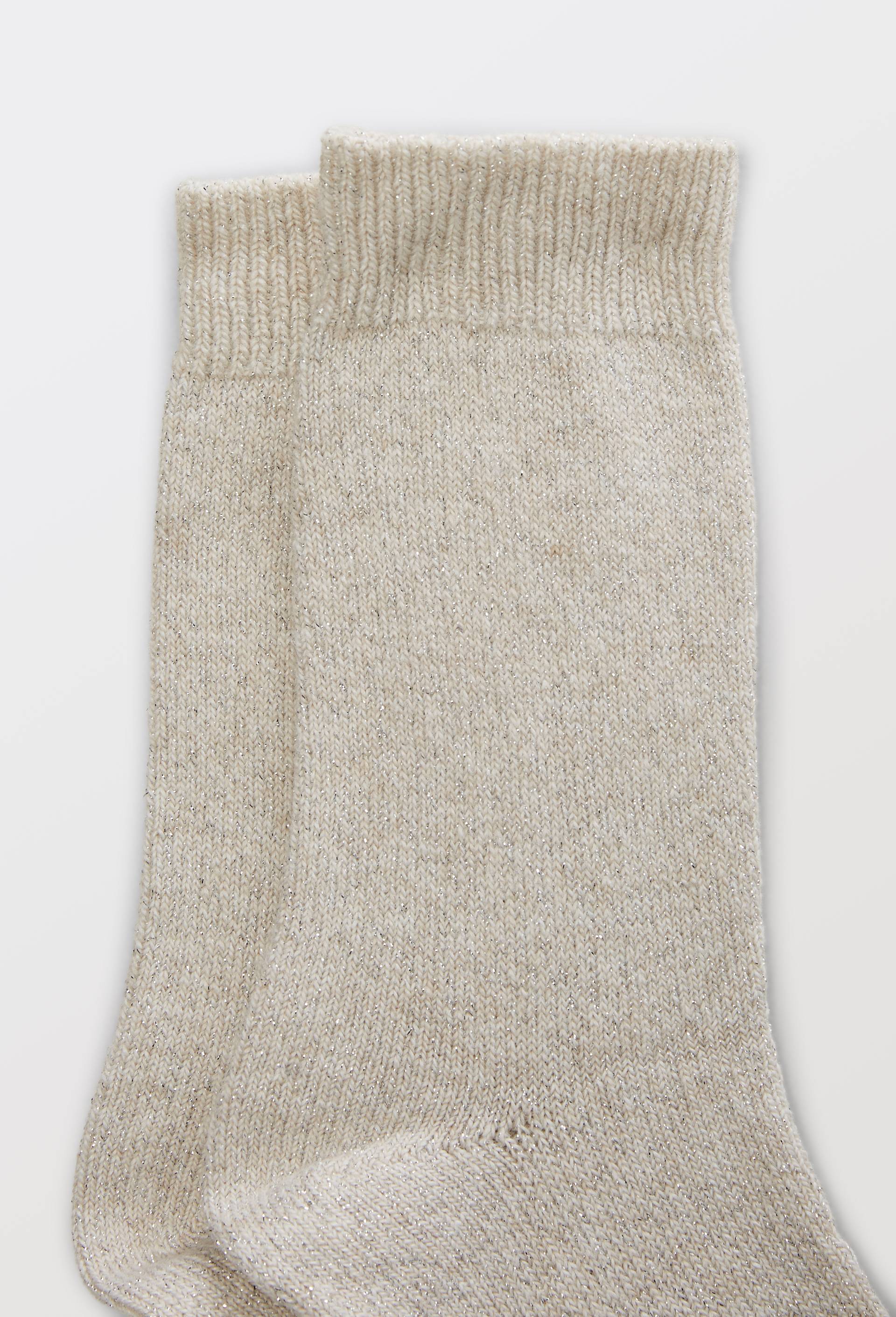 Paire de chaussettes en lurex contenant du cachemire Le Bourget, Ecru, large image number 1.0