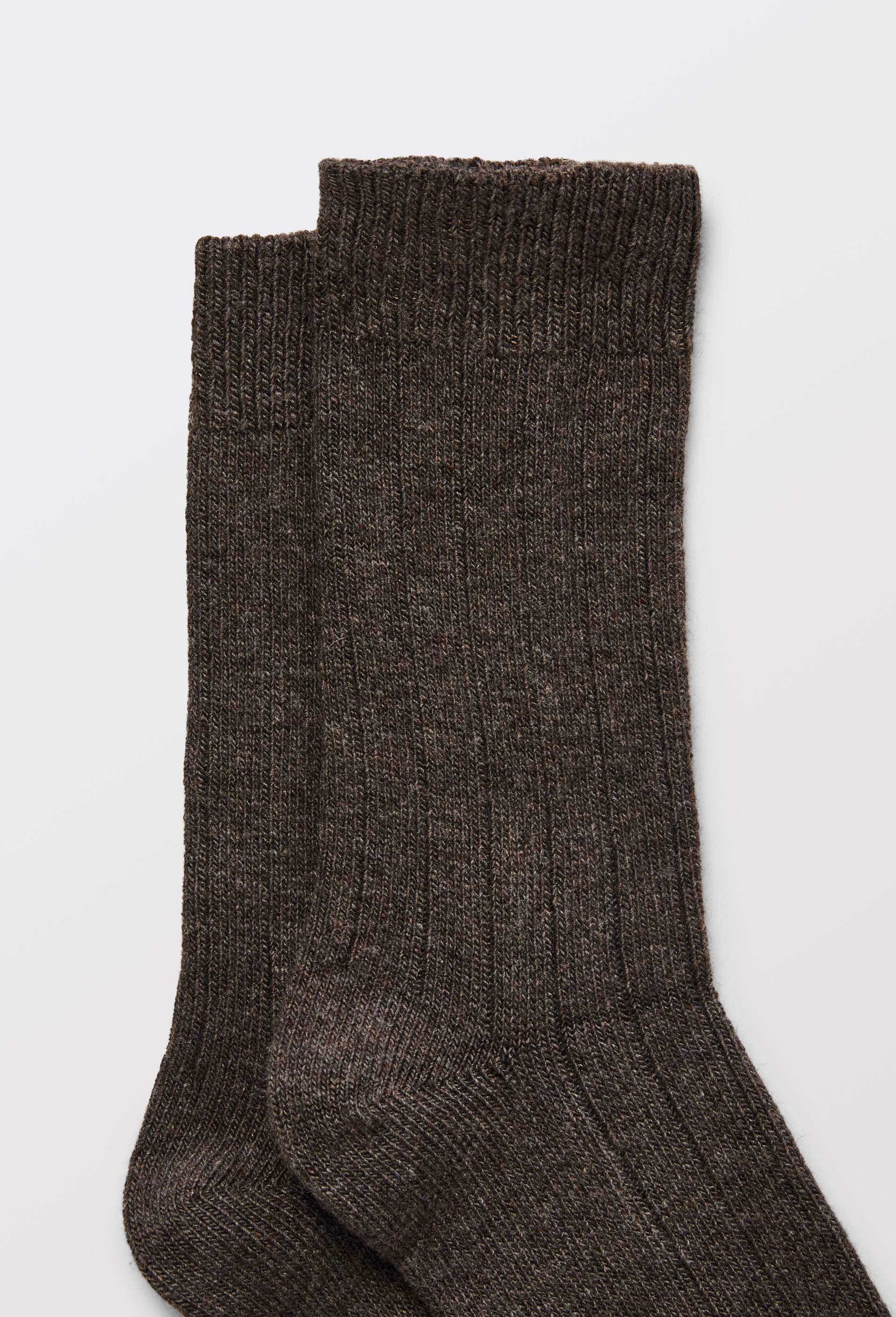 Paire de chaussettes &agrave; c&ocirc;tes en m&eacute;lange cachemire et soie Le Bourget, Brun clair, large image number 1.0