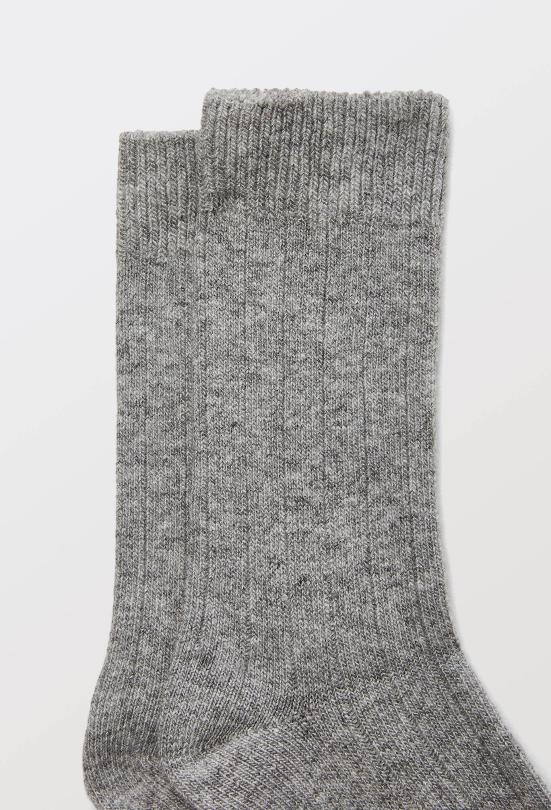 Paire de chaussettes &agrave; c&ocirc;tes en m&eacute;lange cachemire et soie Le Bourget, Gris, large image number 2