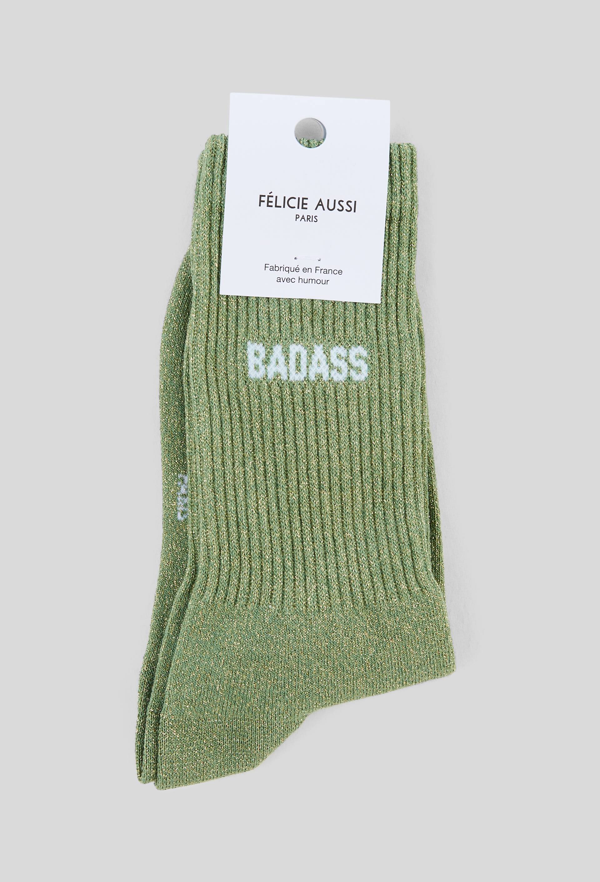 Paire de chaussettes &agrave; message FELICIE AUSSI, Vert fonc&eacute;, large image number 0
