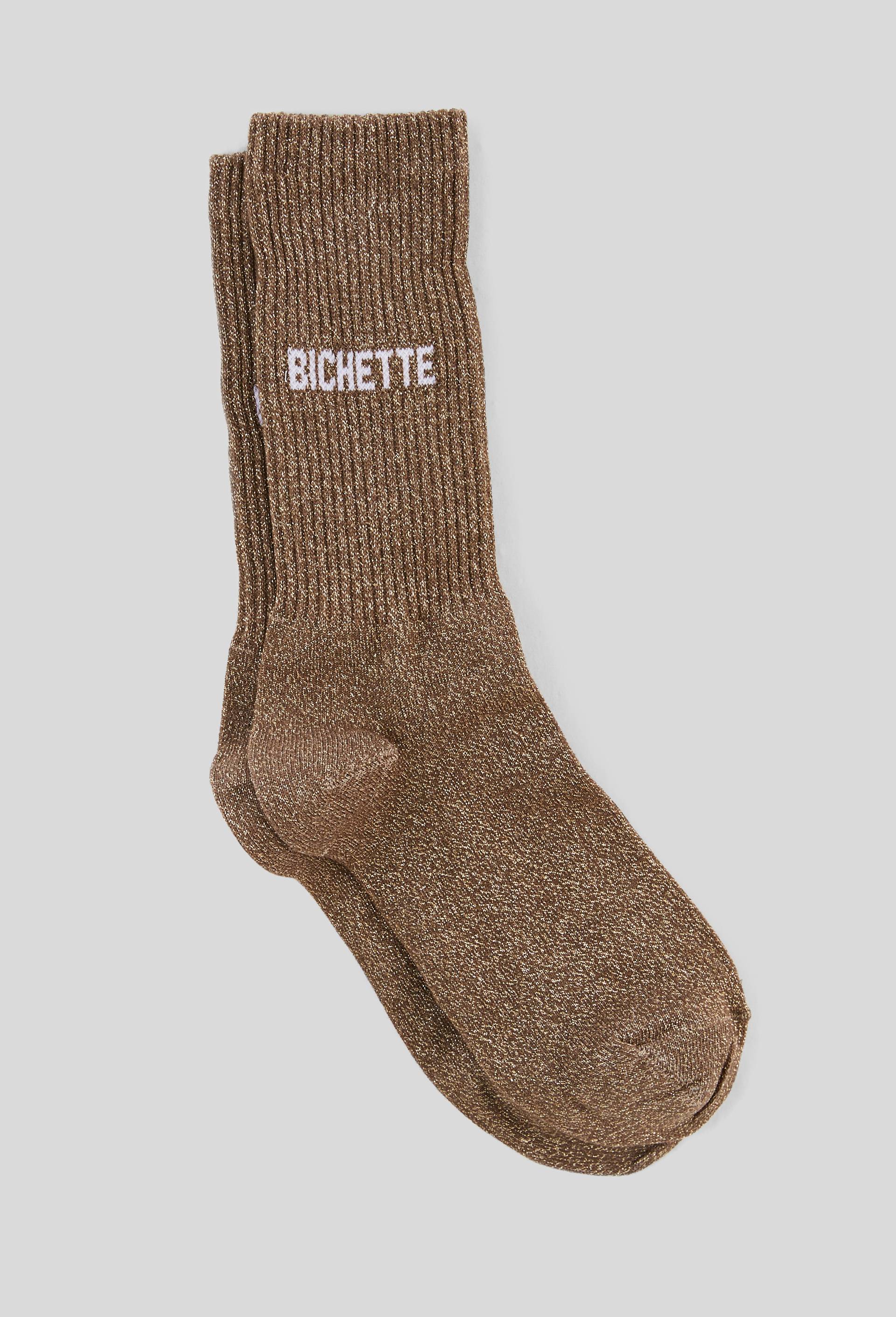 Paire de chaussettes &agrave; message FELICIE AUSSI, Brun clair, swatch image