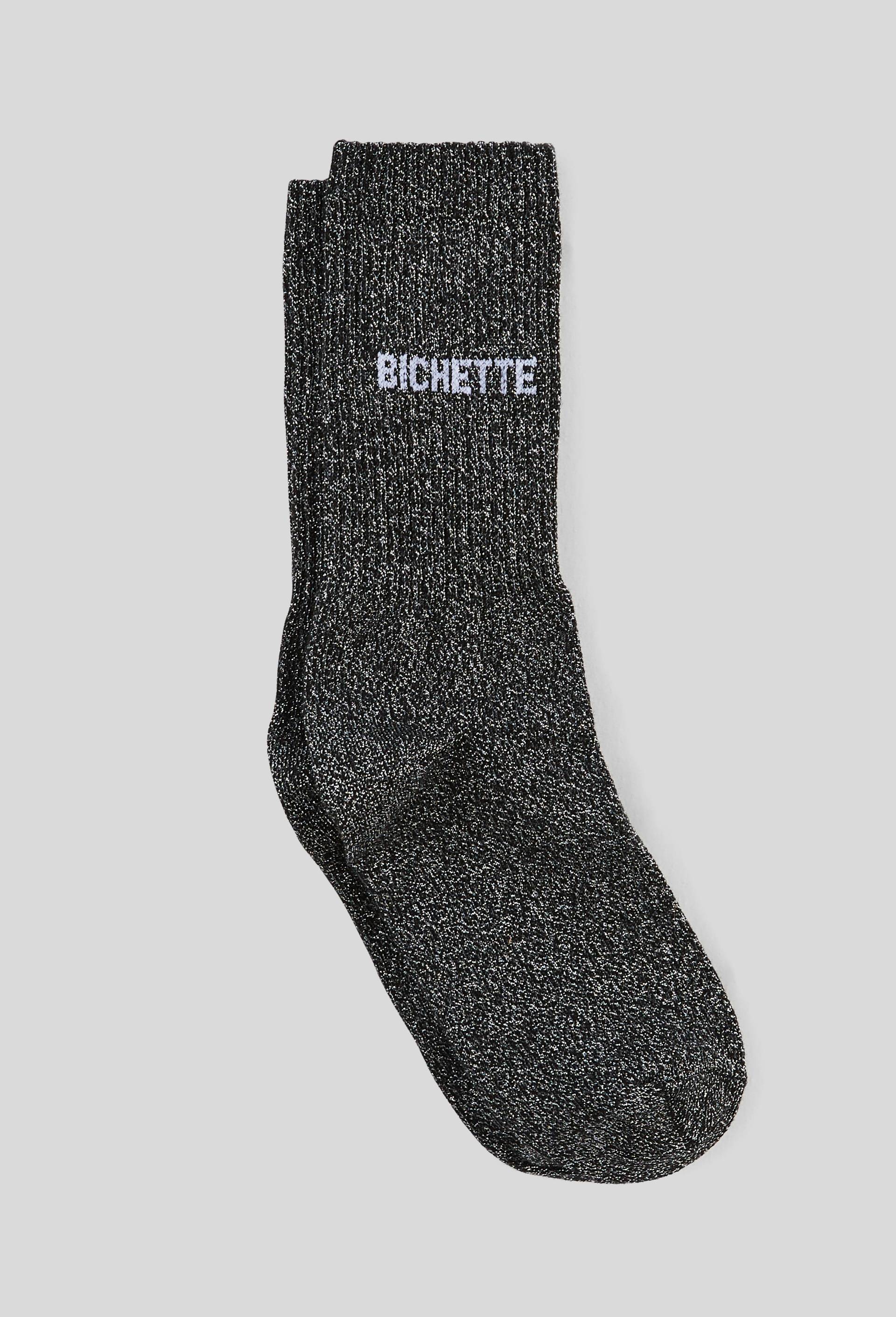 Paire de chaussettes &agrave; message FELICIE AUSSI, Noir, swatch image