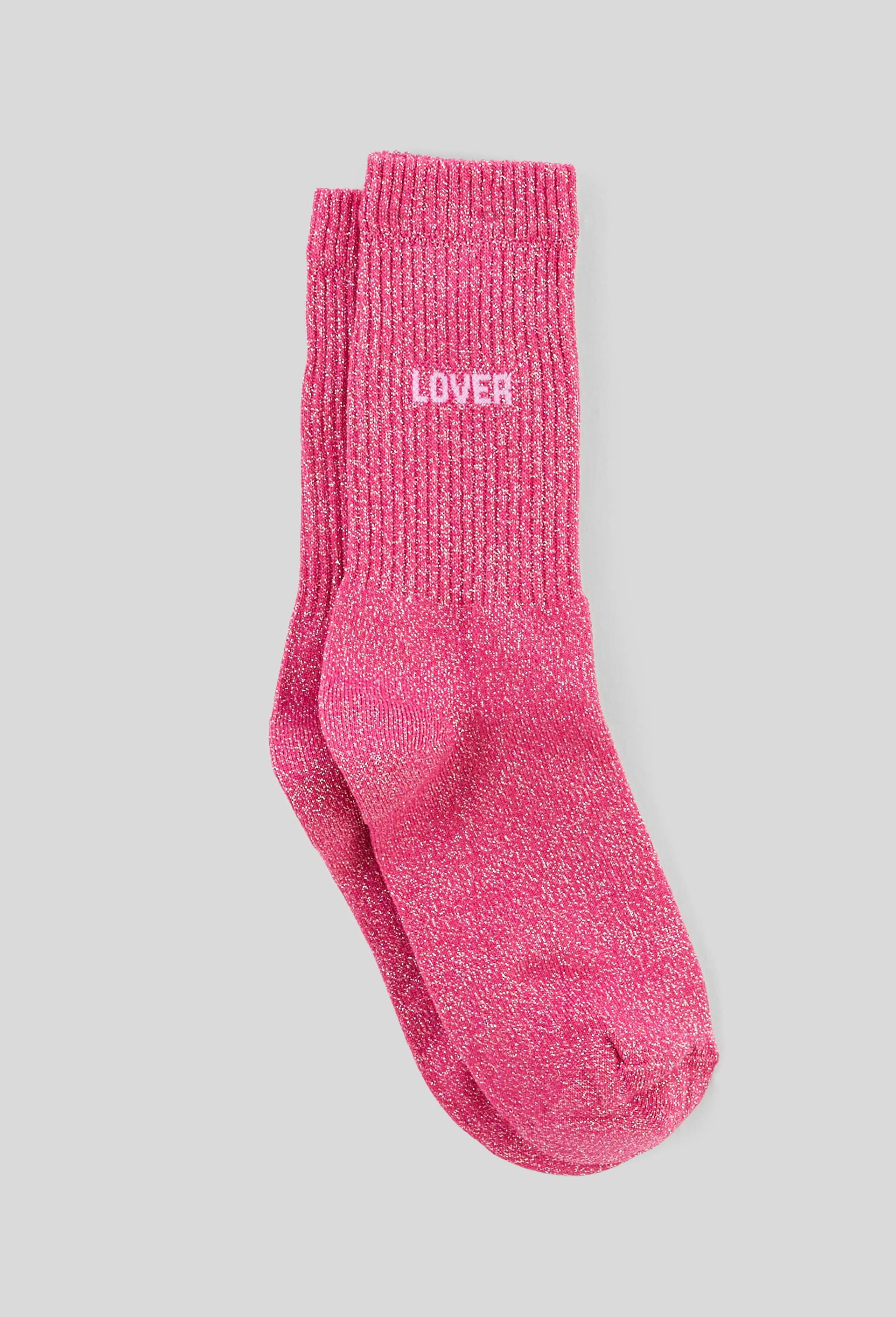 Paire de chaussettes &agrave; message FELICIE AUSSI, Rose, large image number 1