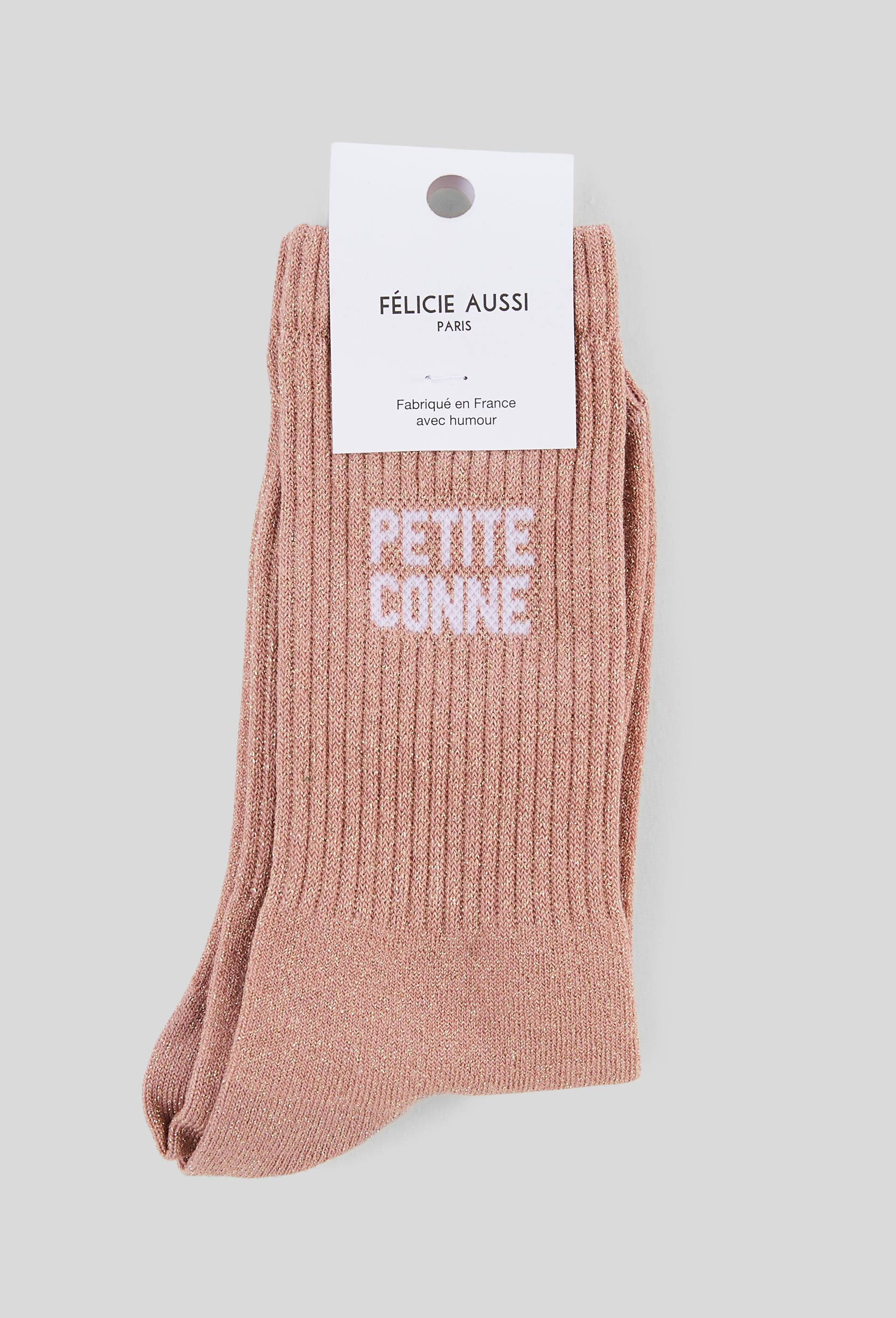 Paire de chaussette &agrave; message FELICIE AUSSI, Rose, large image number 0