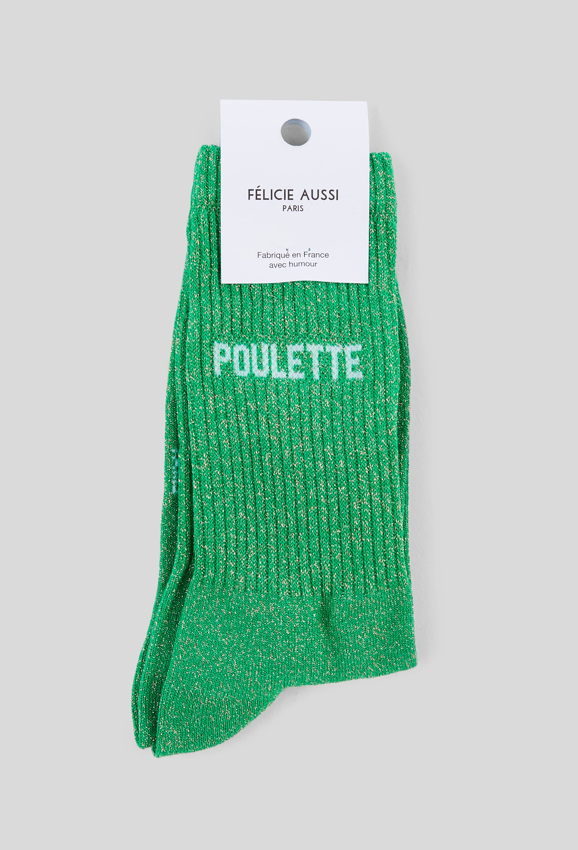 Paire de chaussettes &agrave; message FELICIE AUSSI, Vert, large image number 0