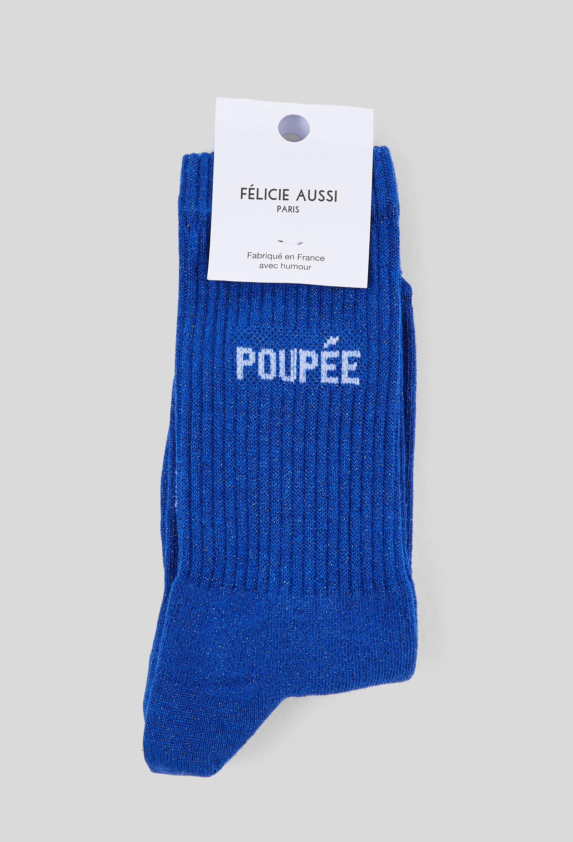 Paire de chaussettes &agrave; message FELICIE AUSSI, Bleu, large image number 0