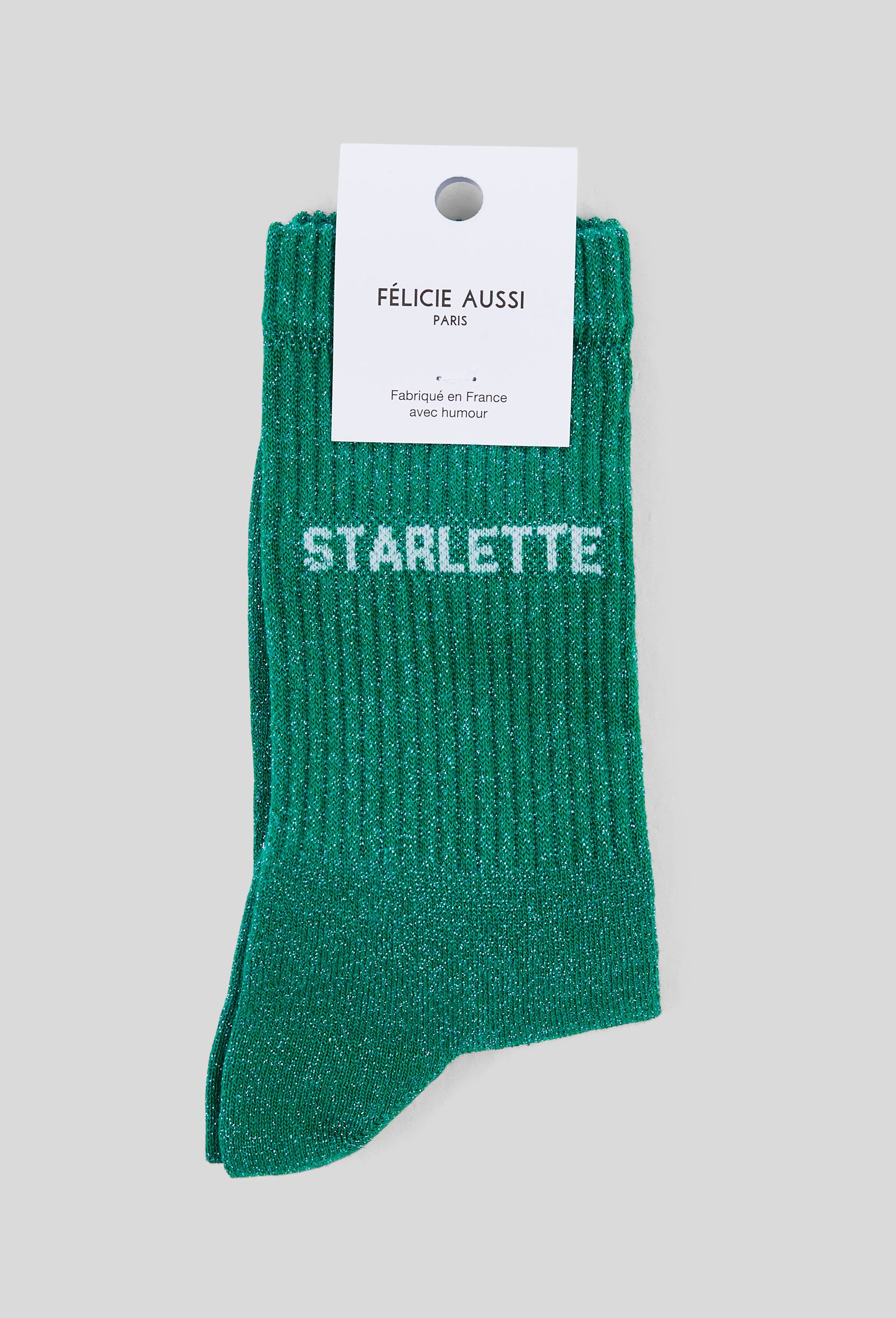 Paire de chaussettes &agrave; message FELICIE AUSSI, Vert, large image number 0