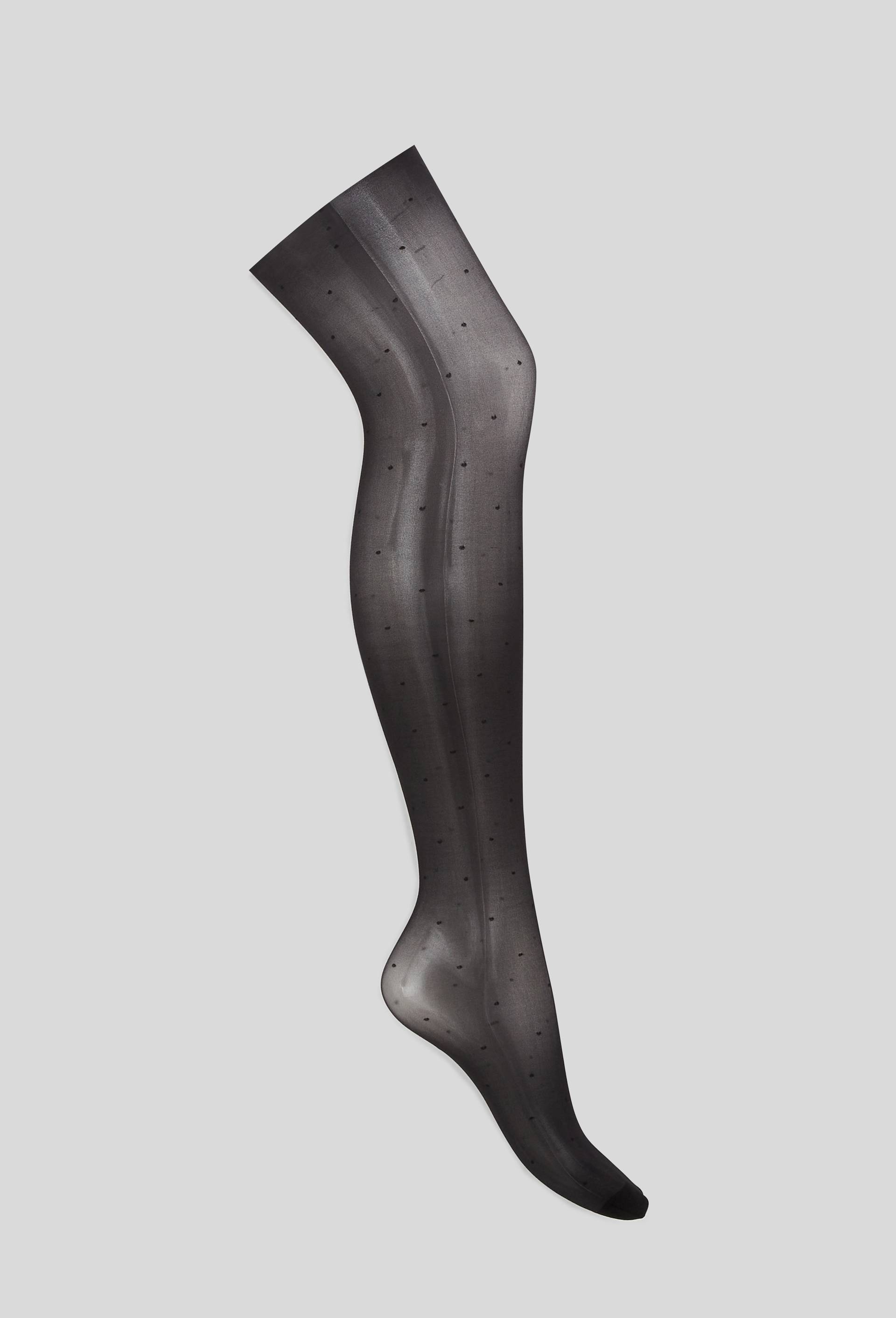 Paire de collants plumetis voile transparent PREMIUM, Noir, large image number 3.0