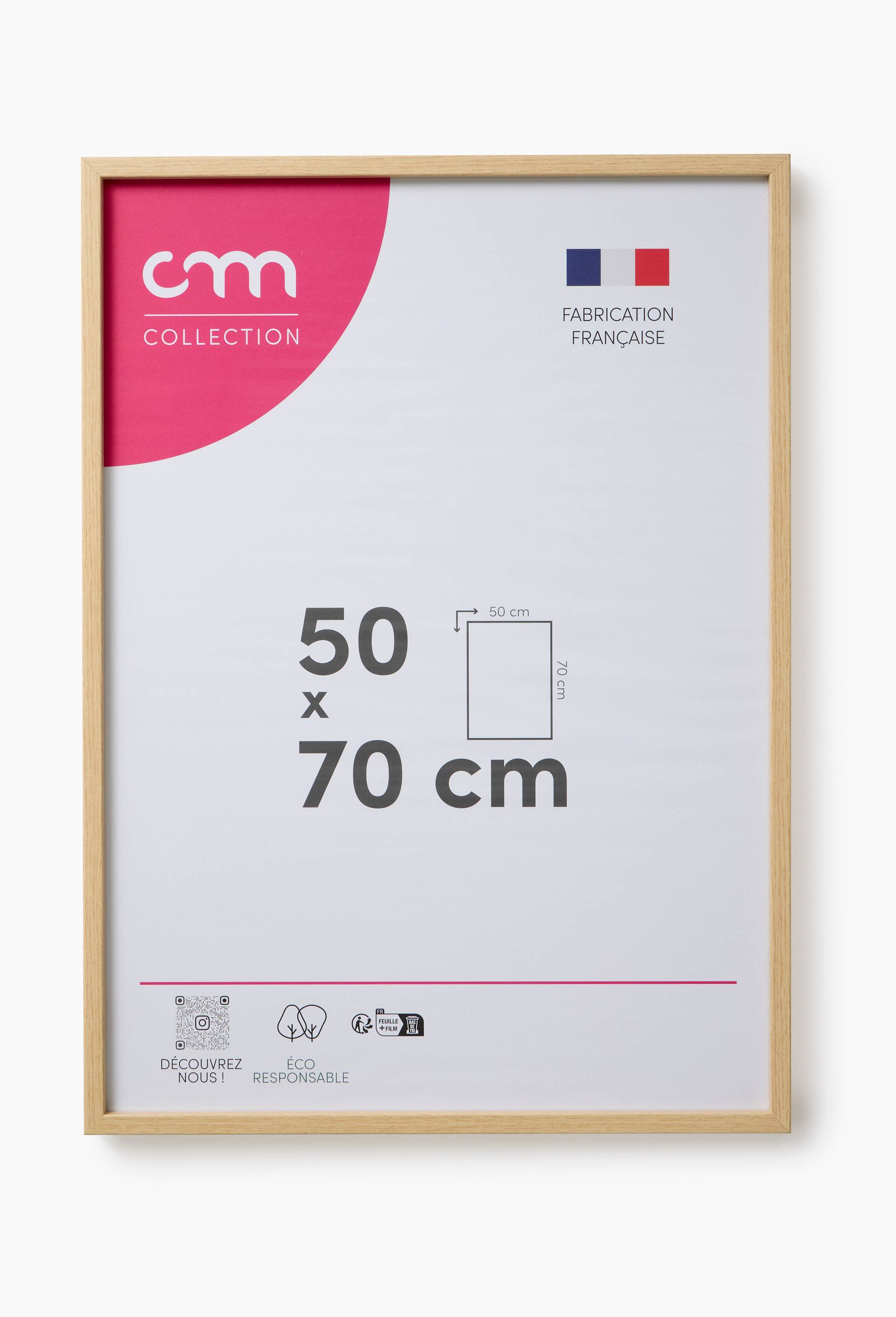Cadre photo 50x70 cm, ch&ecirc;ne, , large image number 0