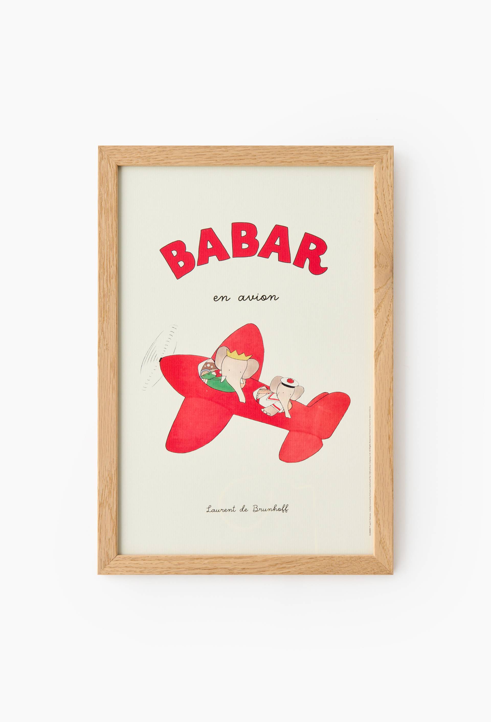 Affiche Babar en avion, 20x30cm, , large image number 0
