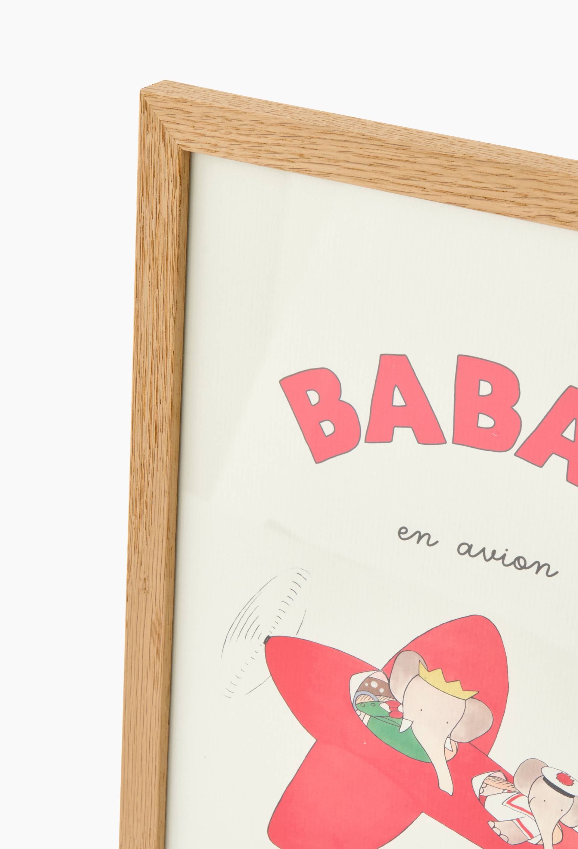 Affiche Babar en avion, 20x30cm, , large image number 1