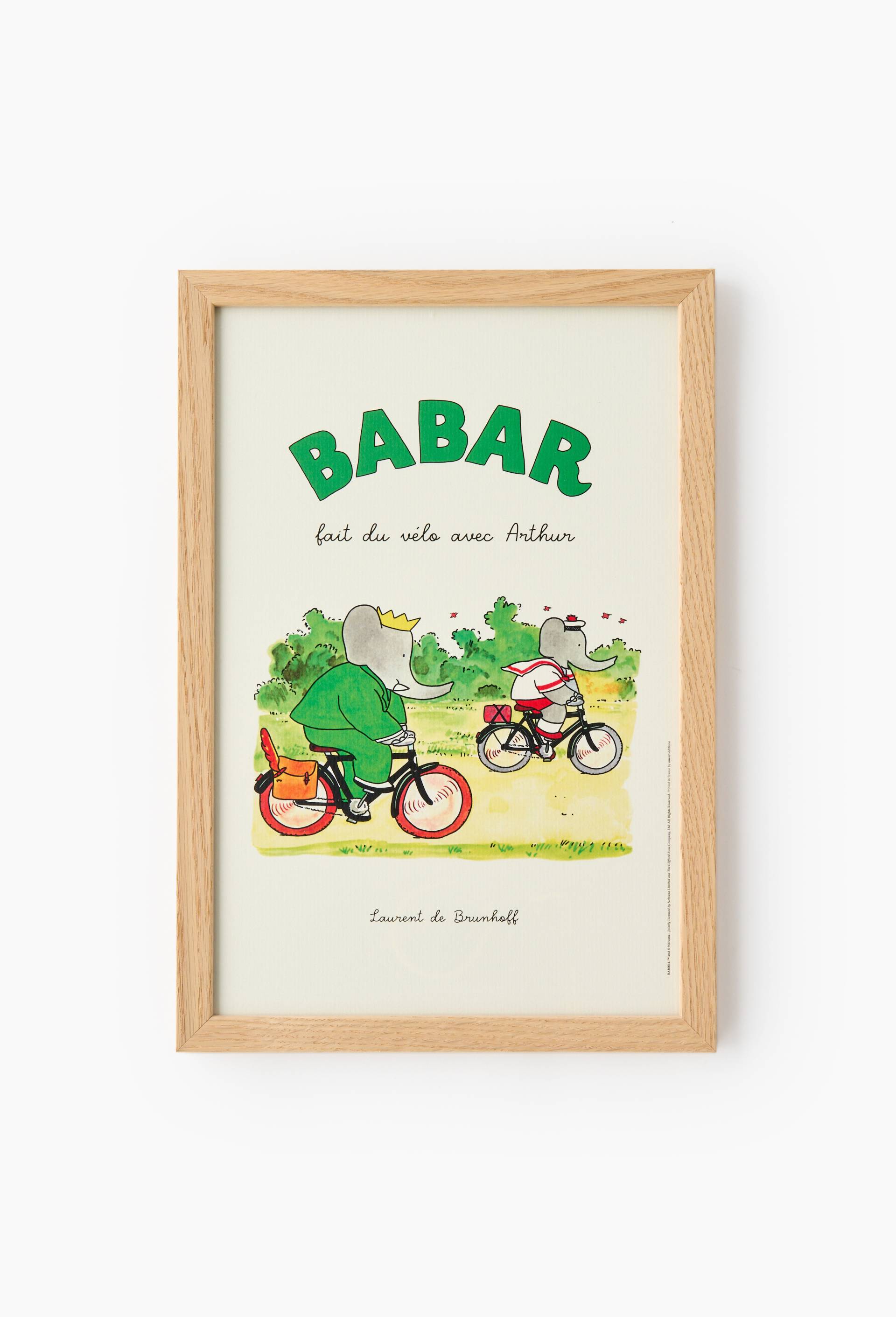 Affiche Babar fait du v&eacute;lo, 20x30cm, , large image number 0.0