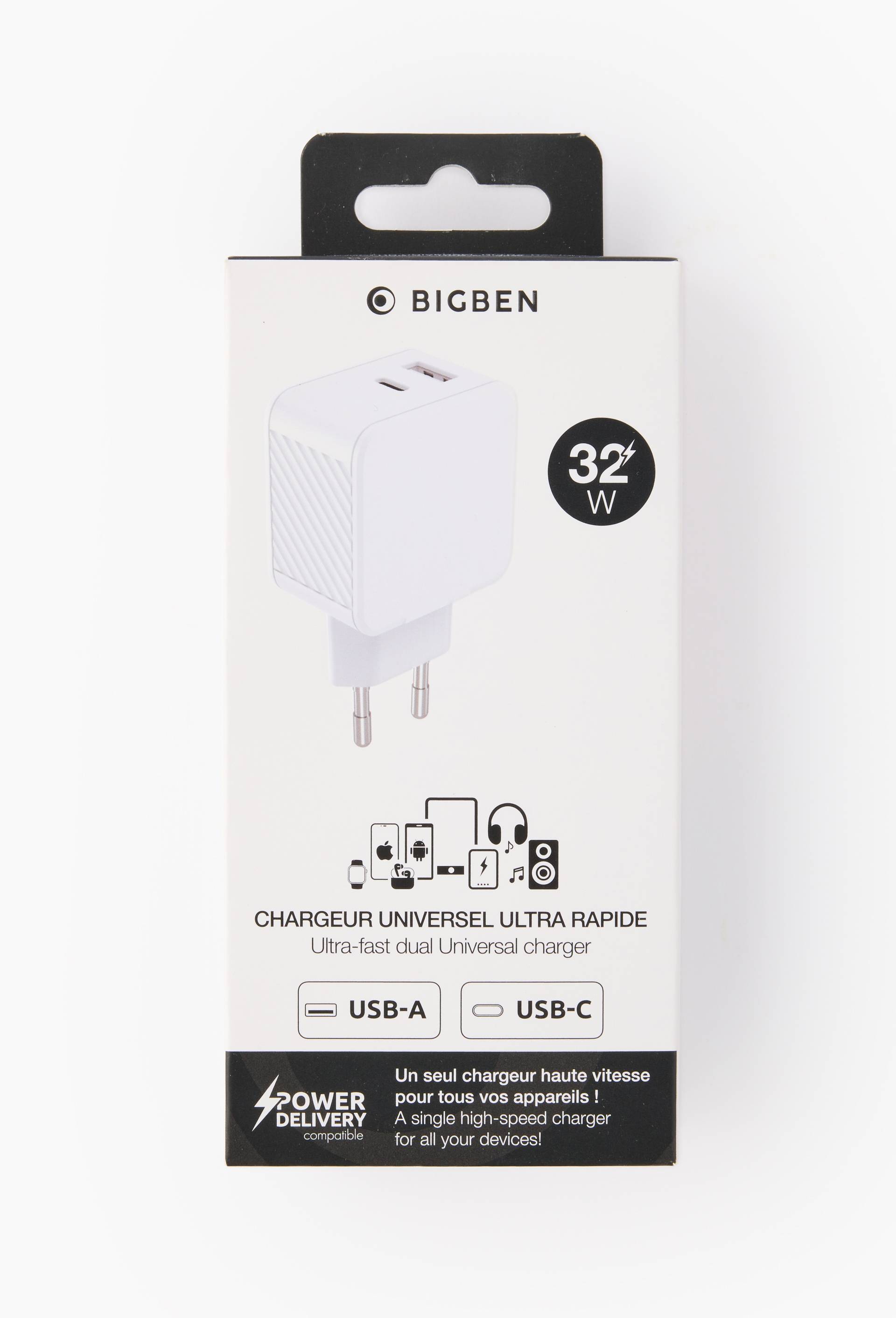 Chargeur secteur 32W USB A+C, , large image number 1