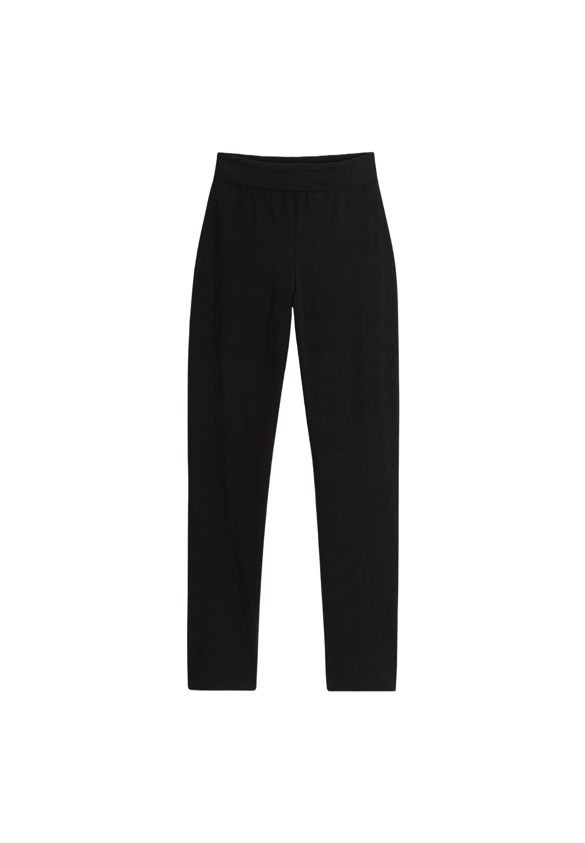 Pantalon droit uni avec large ceinture en coton, Bio, Noir, large image number 5