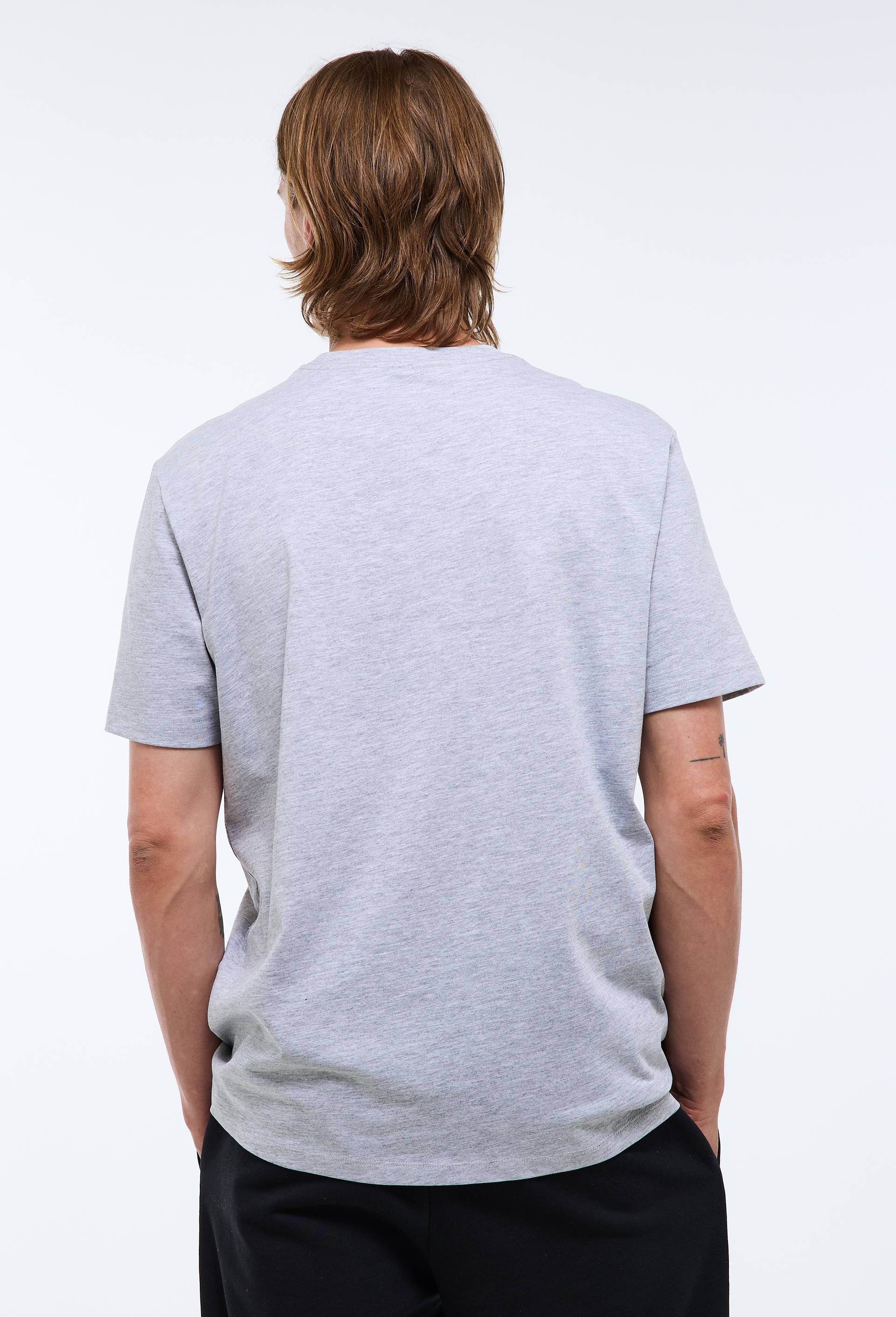 T-shirt manches courtes col rond contenant du coton BIO, Gris, large image number 1.0