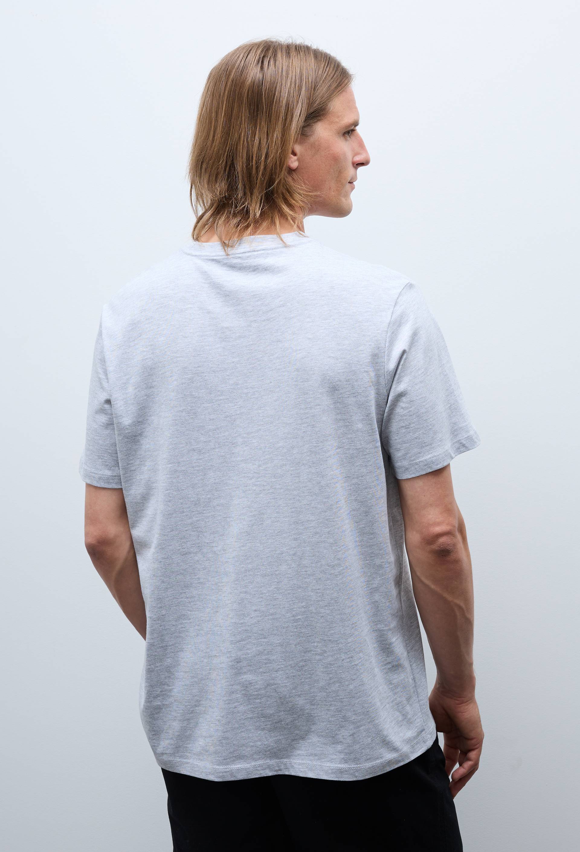 T-shirt manches courtes col rond contenant du coton BIO, Gris, large image number 1.0