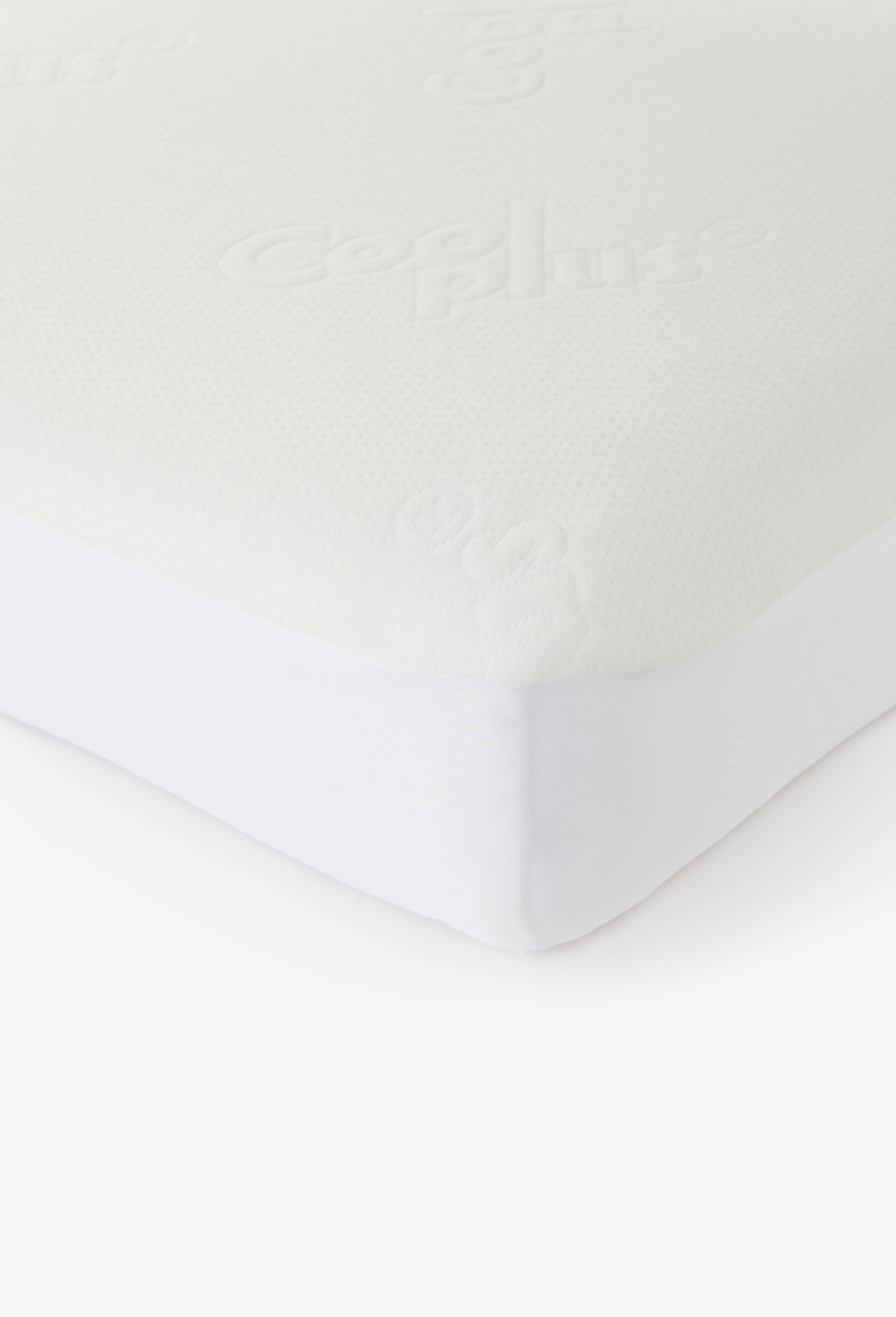 Protection matelas, 140x190 cm, 100% polyester, Blanc, large image number 0.0