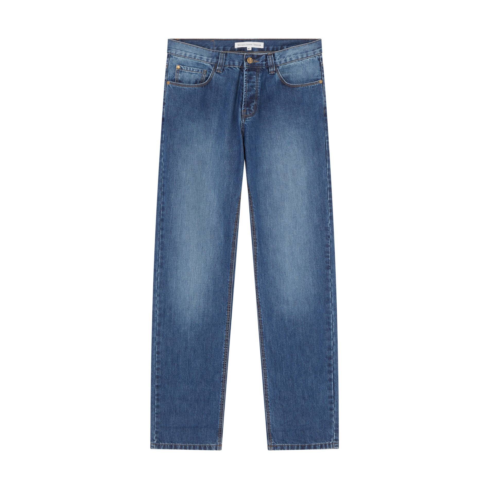 Jean en coton issu de l'agriculture biologique coupe regular, Indigo, large image number 2