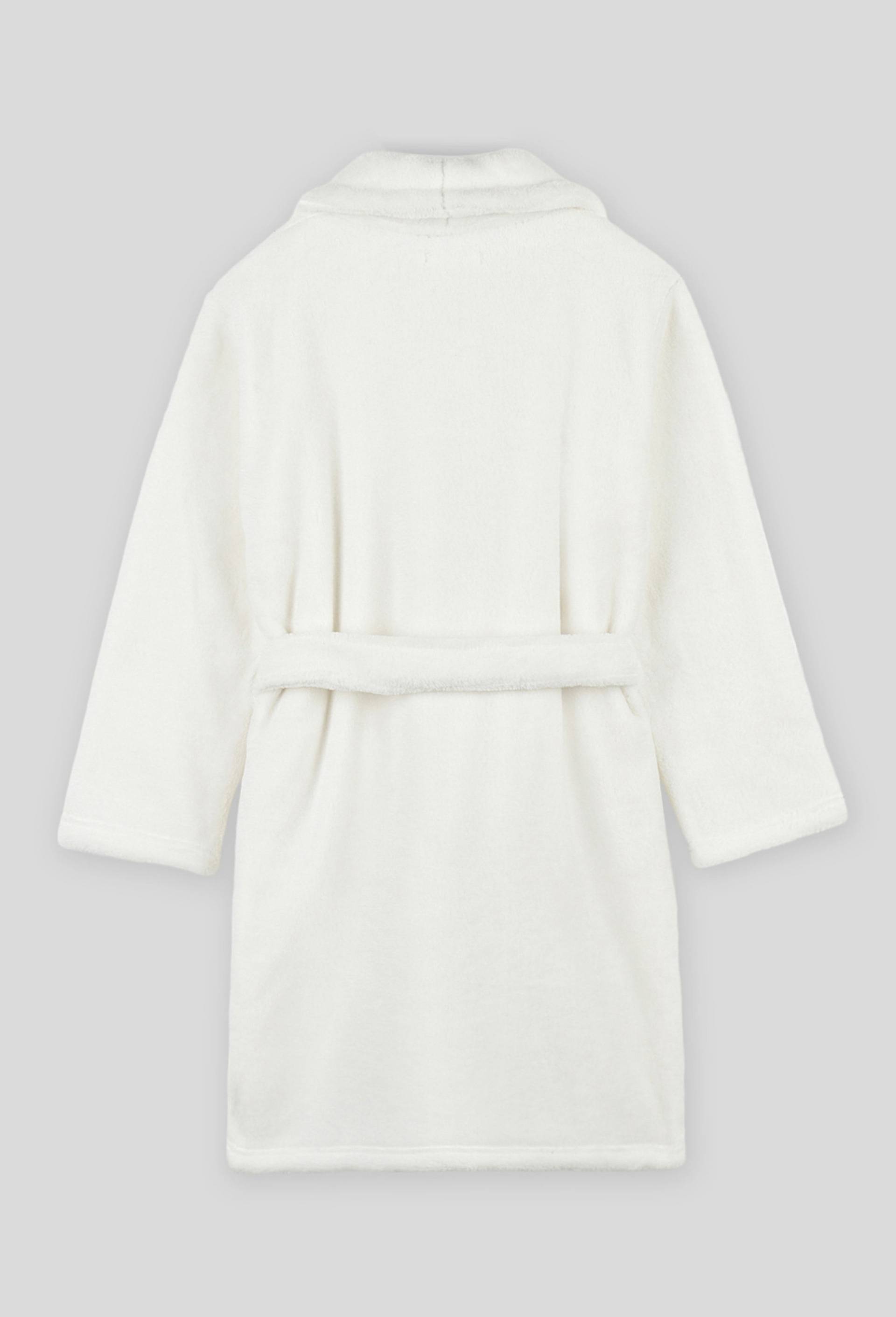 Robe de chambre unie en moumoute, Ecru, large image number 1