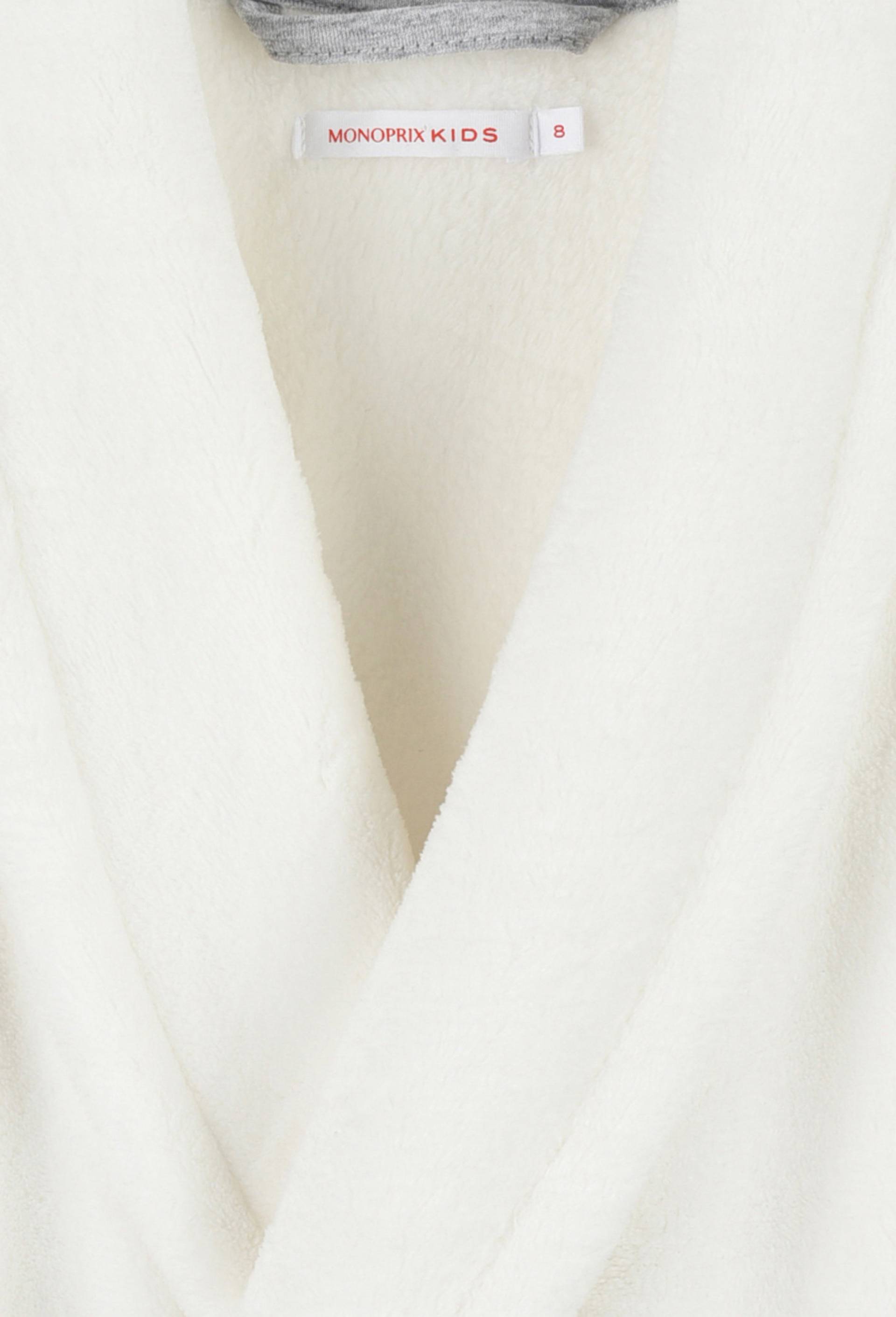 Robe de chambre unie en moumoute, Ecru, large image number 2