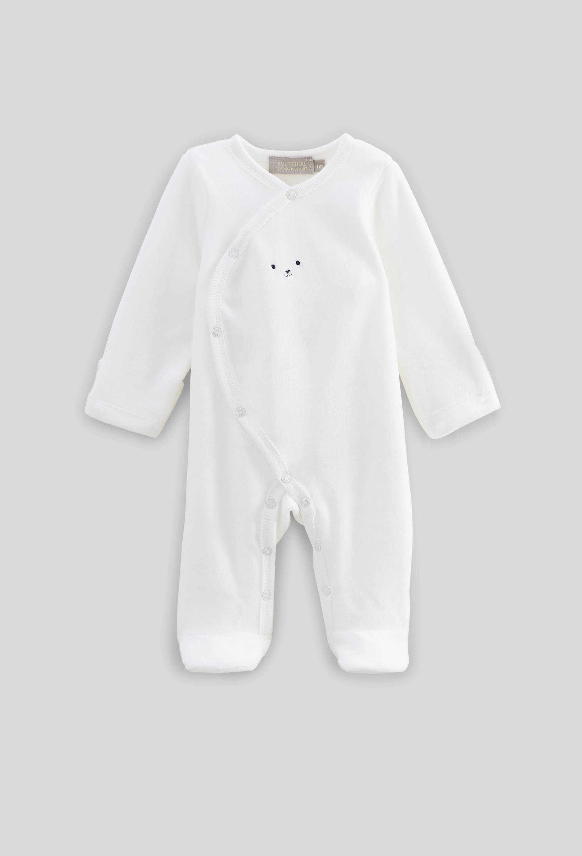 Dors bien en velours en coton BIO GOTS, Blanc, large image number 0