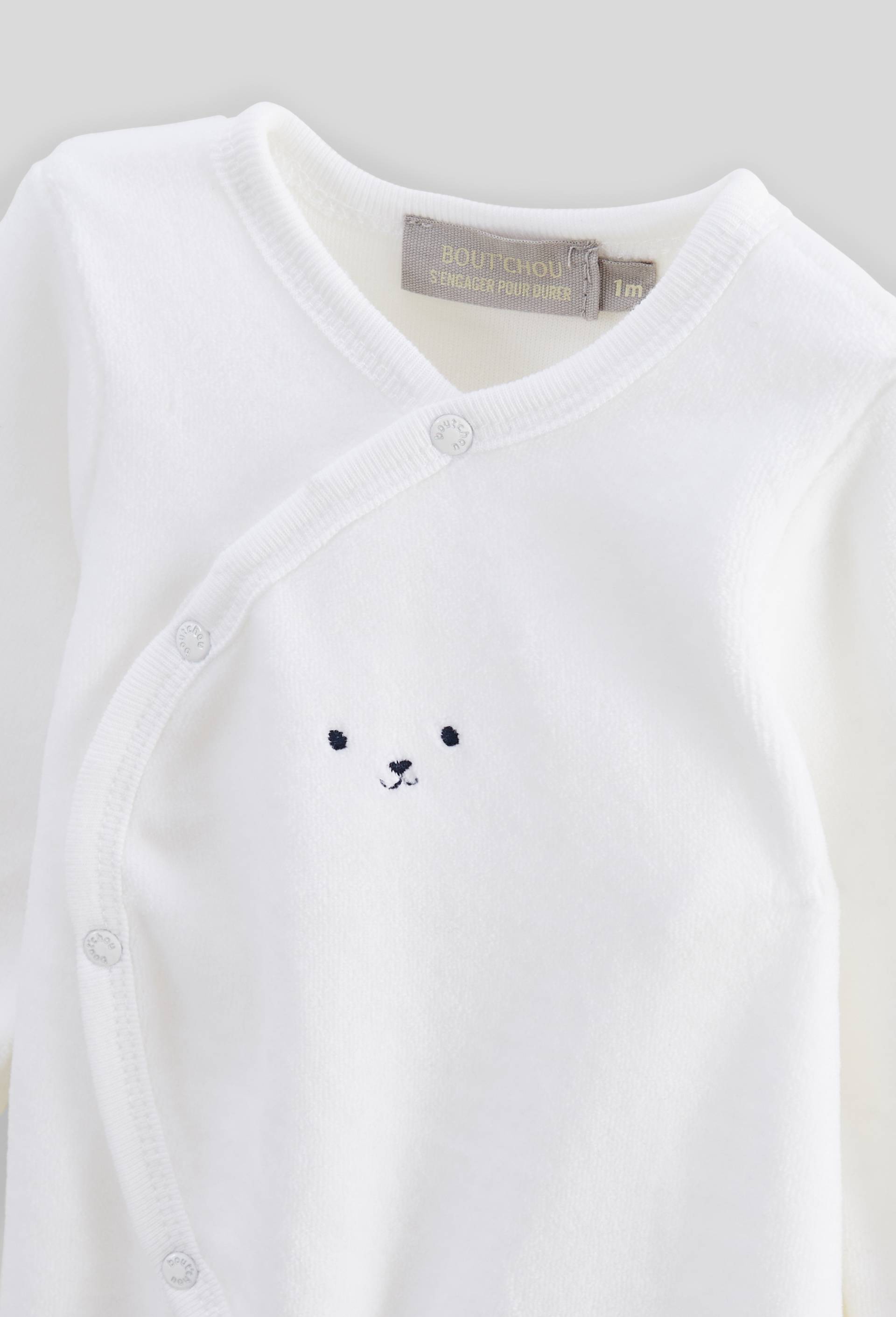 Dors bien en velours en coton BIO GOTS, Blanc, large image number 2