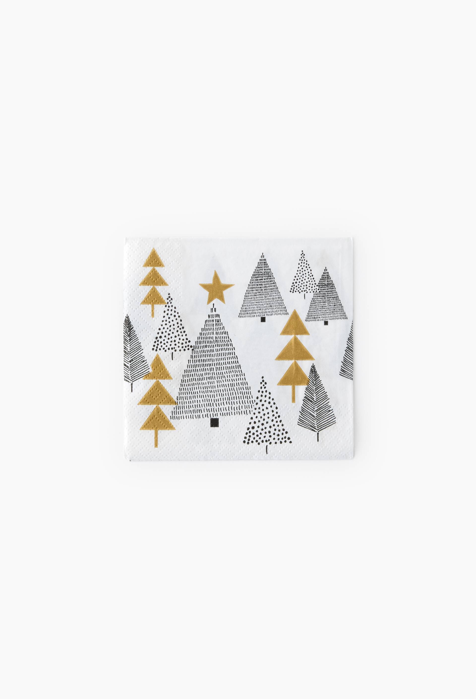 20 serviettes 25x25cm imprim&eacute; multi sapins, Noir, large image number 0