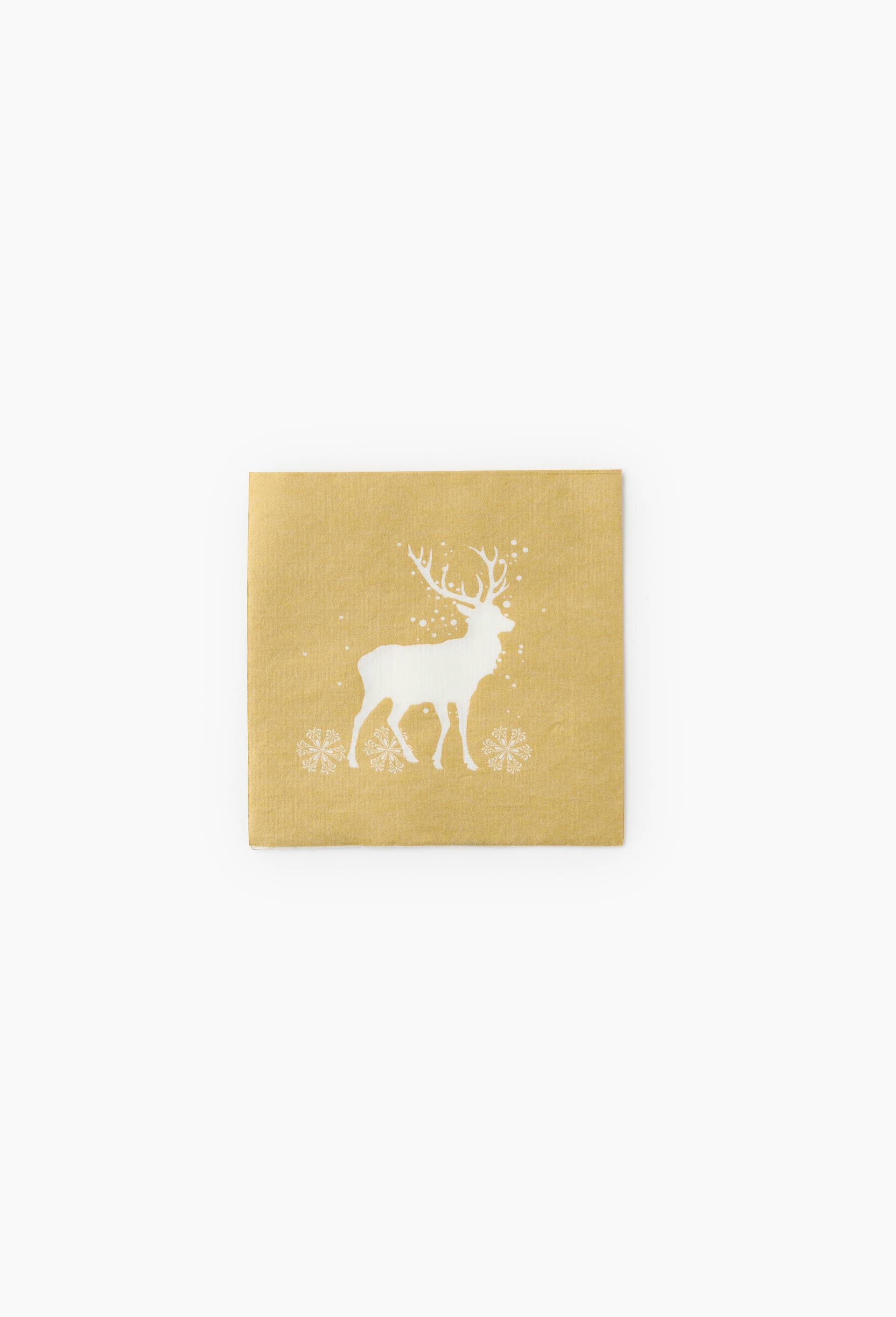 20 serviettes 25x25 avec cerf, Jaune, large image number 0