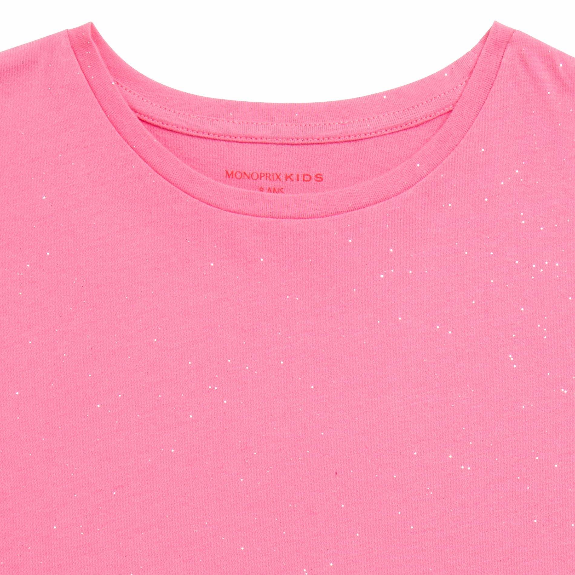 T-shirt manches courtes brillant, Bois de rose, large image number 2