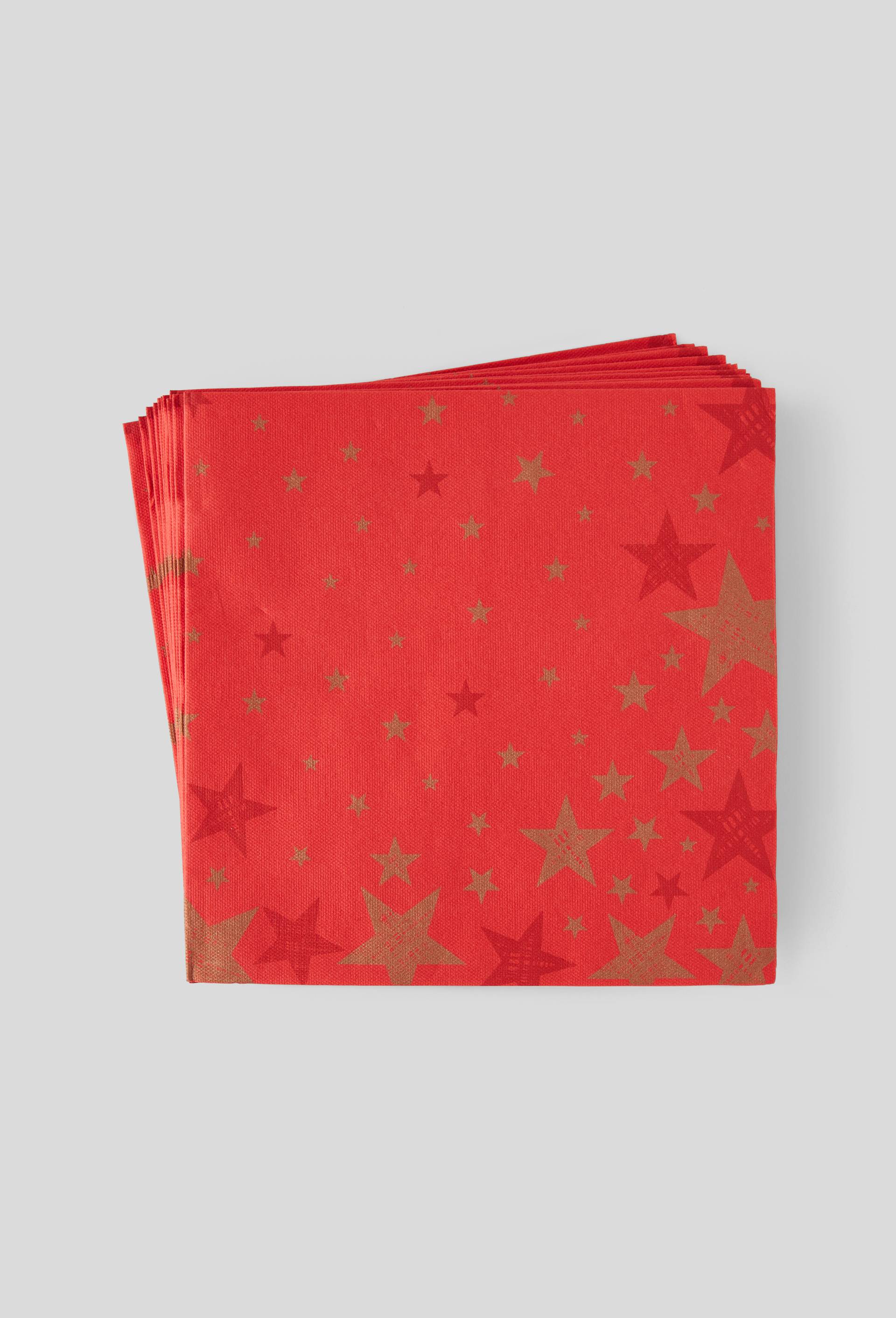 12 serviettes 40x40cm imprim&eacute; &eacute;toile, Rouge, large image number 0