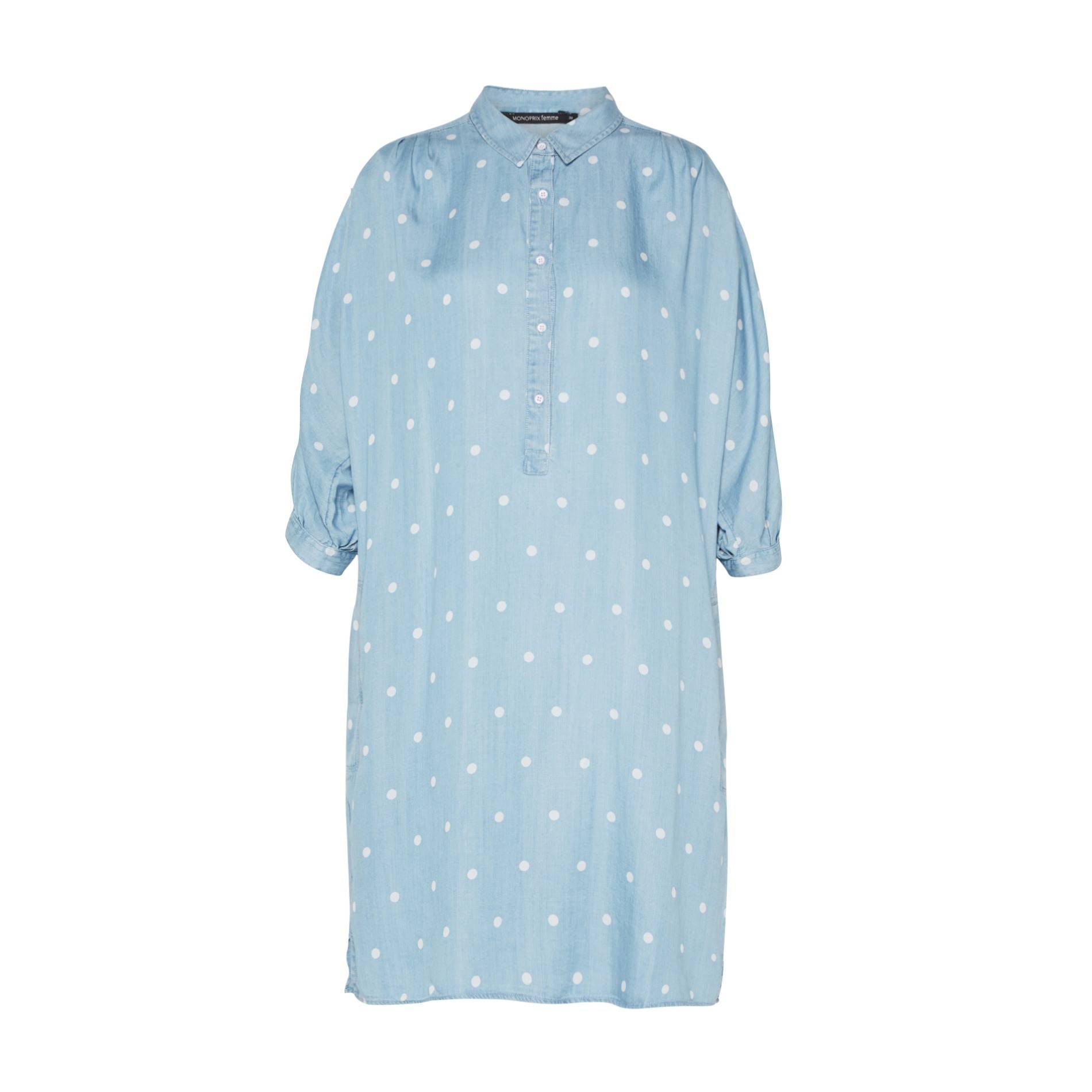 Robe à pois, Bleu pâle, large image number 1