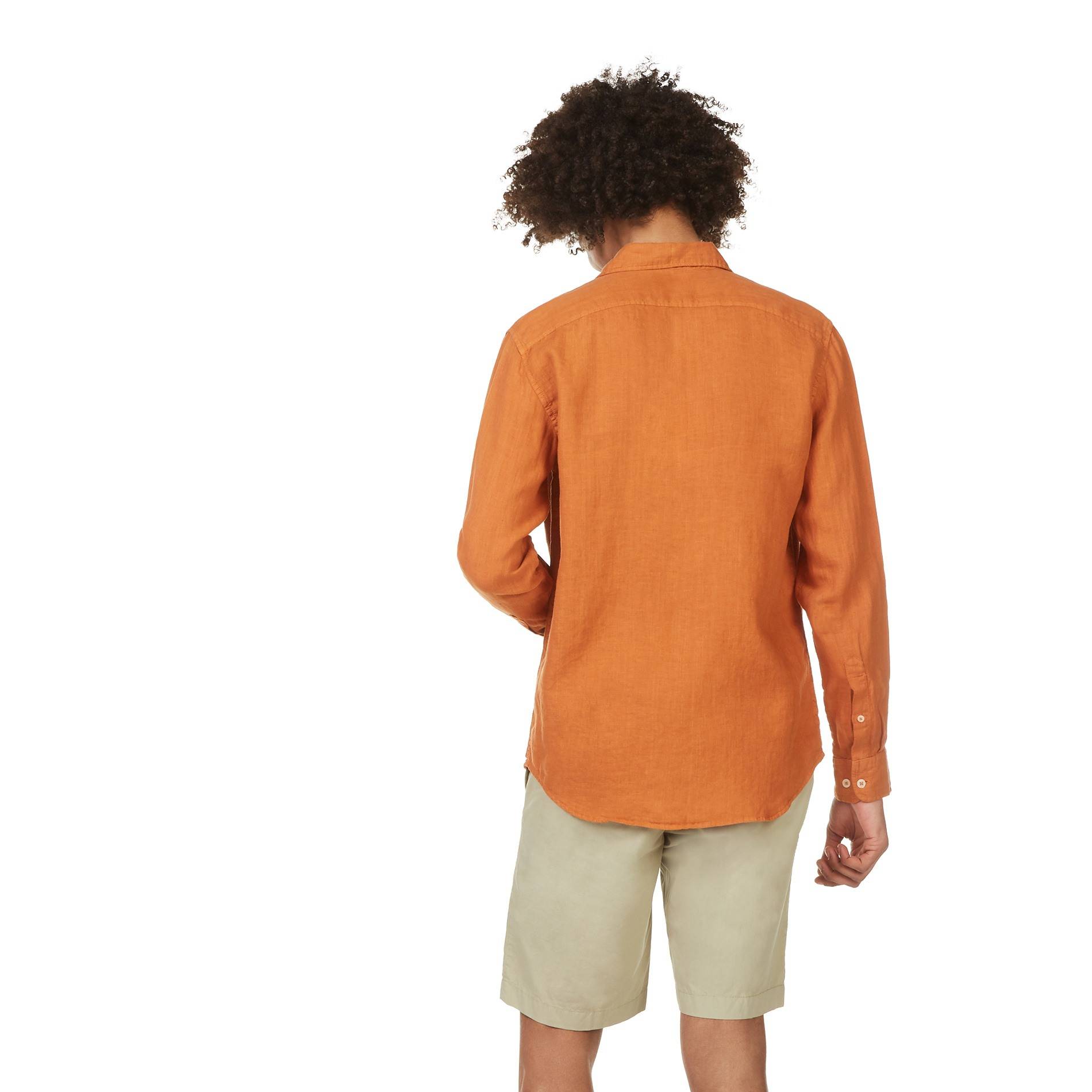 Chemise en lin coupe regular, Caramel, large image number 1