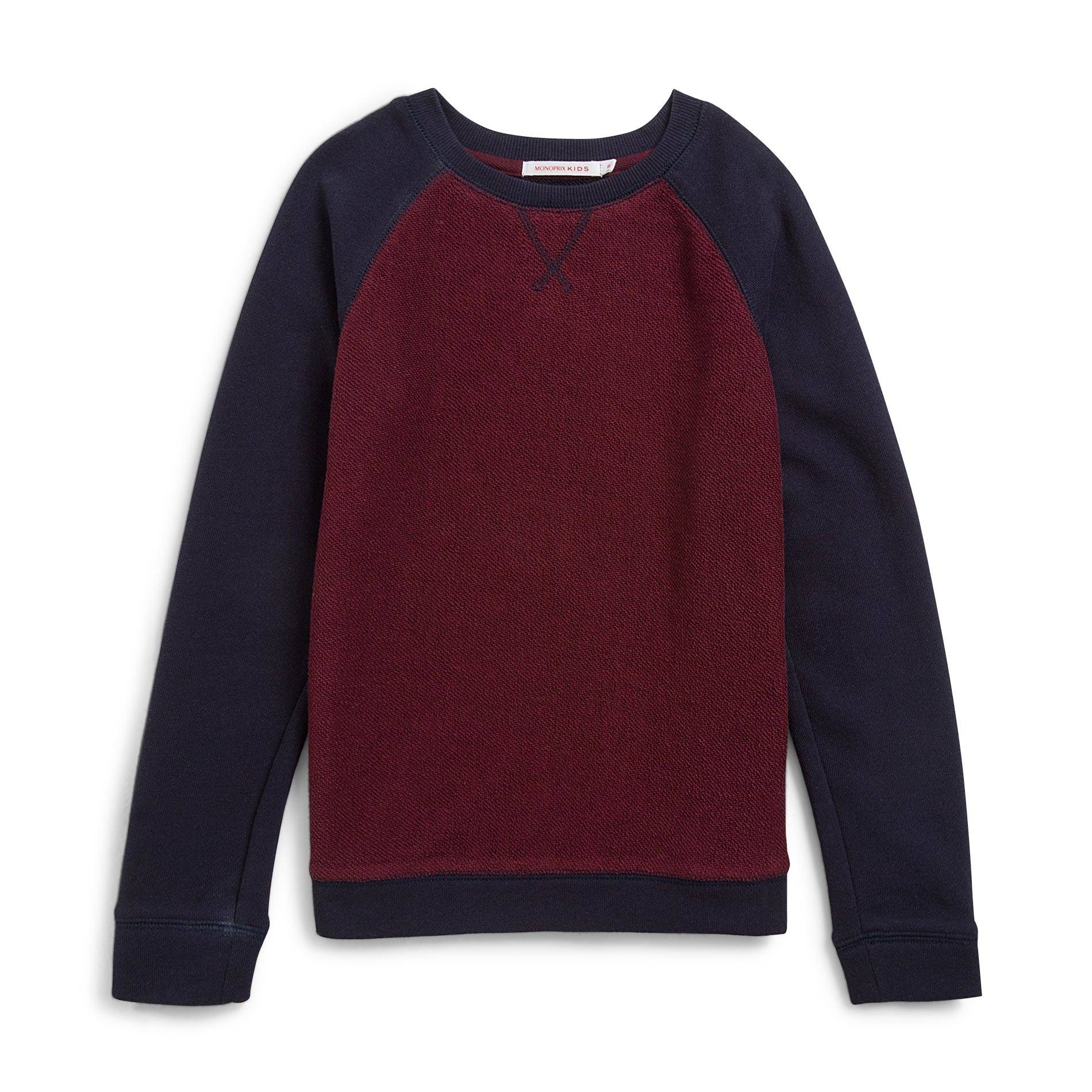 Sweat bicolore, Bleu marine, large image number 0