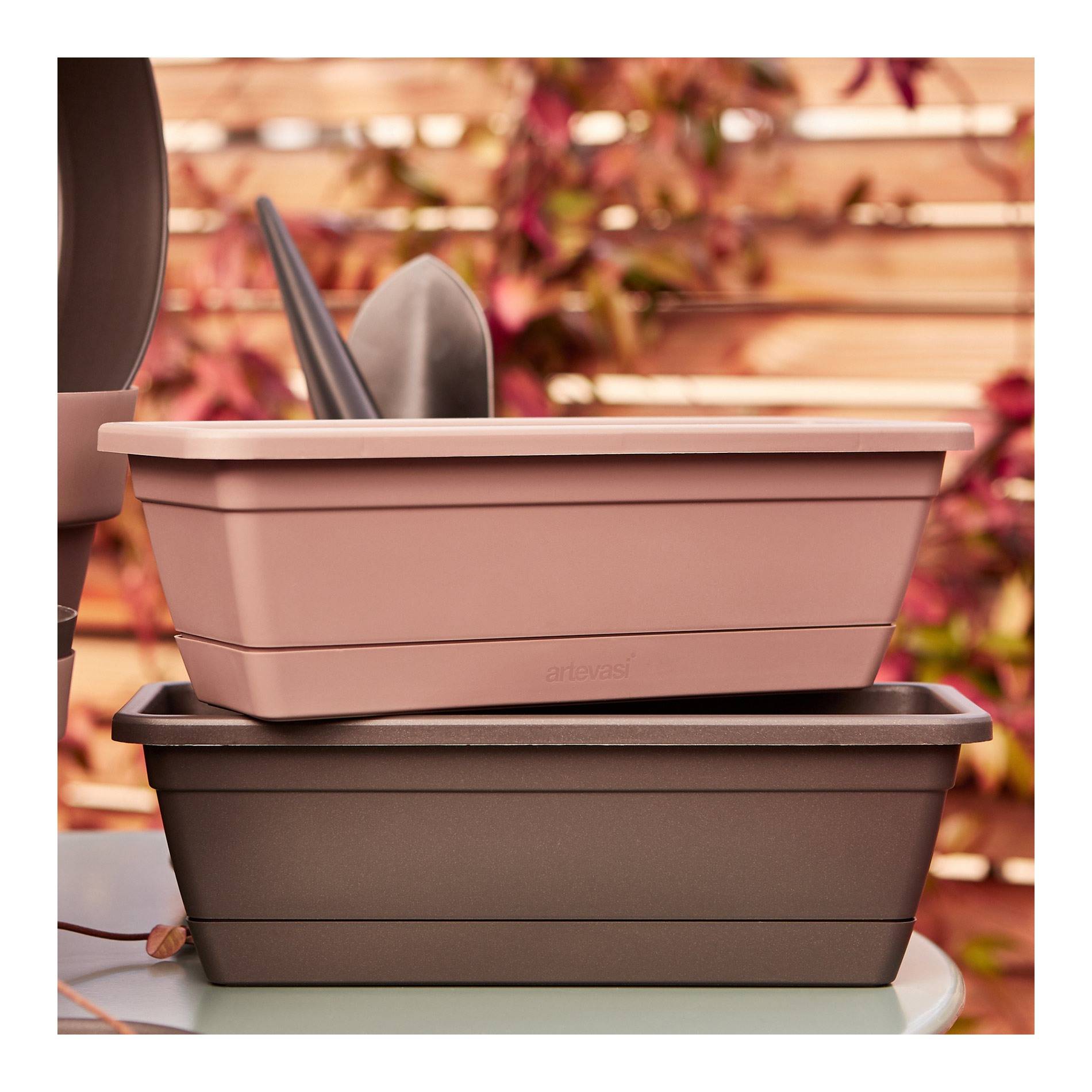 Jardinière avec réserve d'eau, 30cm, taupe, Camel, large image number 0