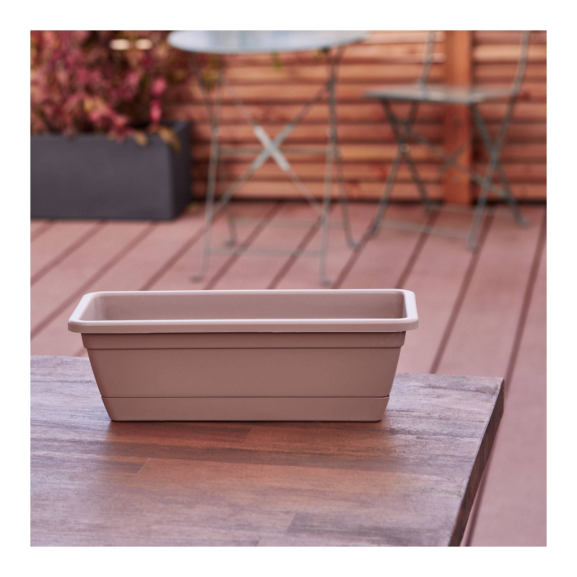 Jardinière avec réserve d'eau, 30cm, taupe, Camel, large image number 1