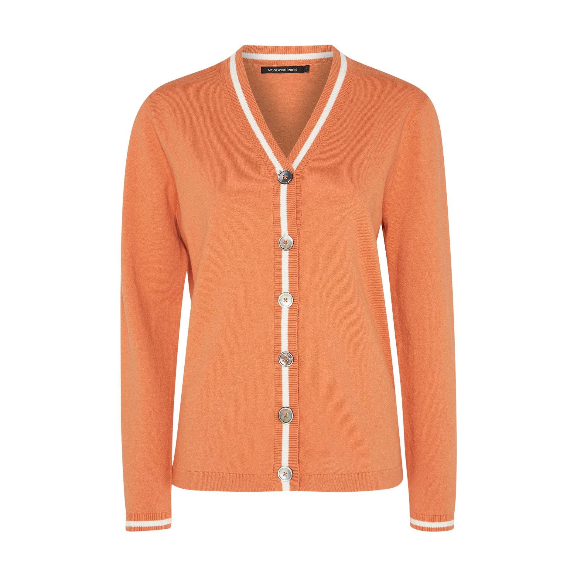 Gilet avec bords contrast&eacute;s, Orange, large image number 2