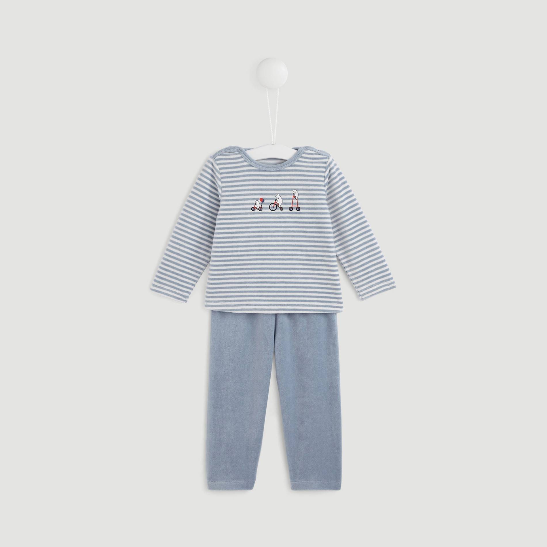 Pyjama en velours, Bleu, large image number 0.0