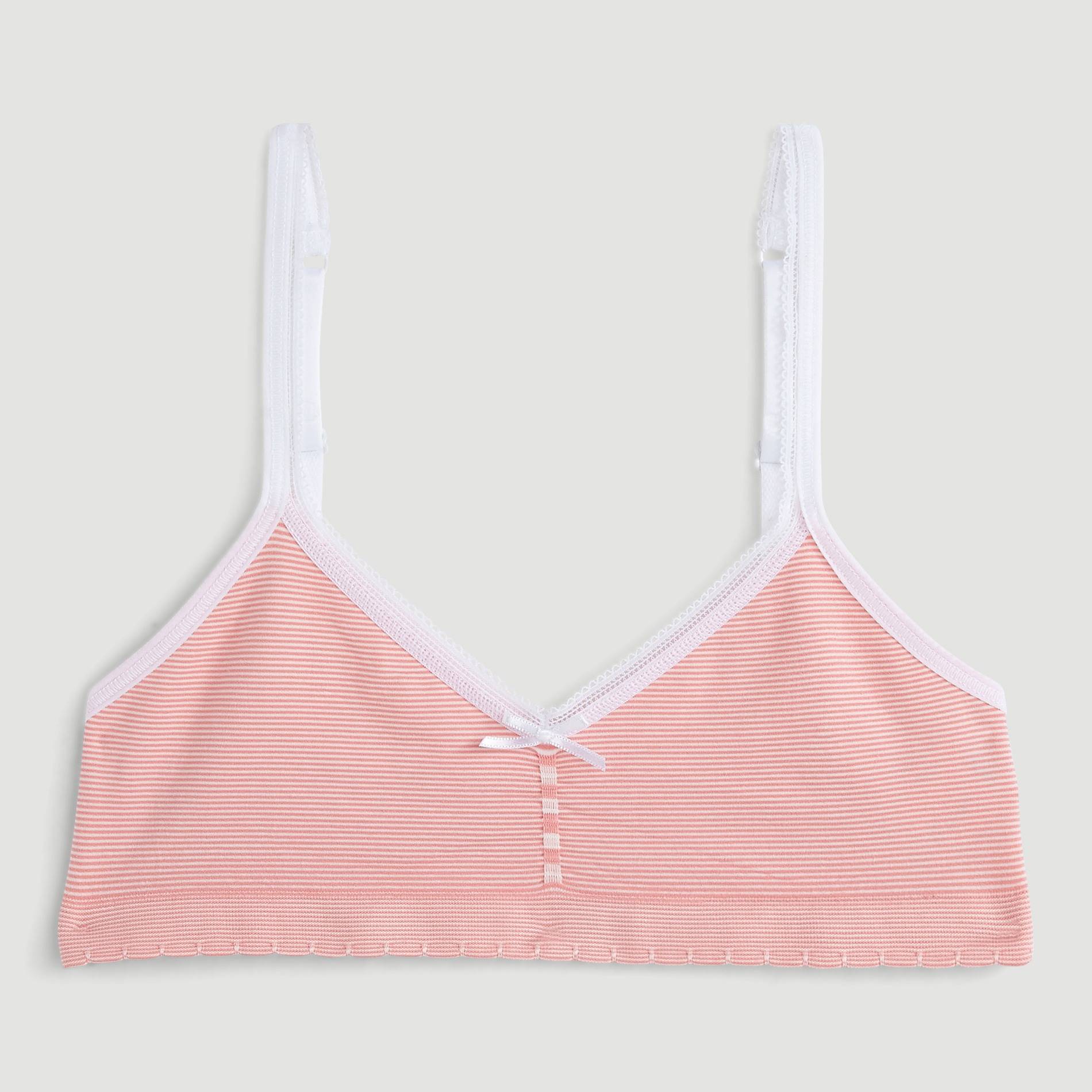 Soutien-gorge rayé sans couture, Rose clair, large image number 0.0