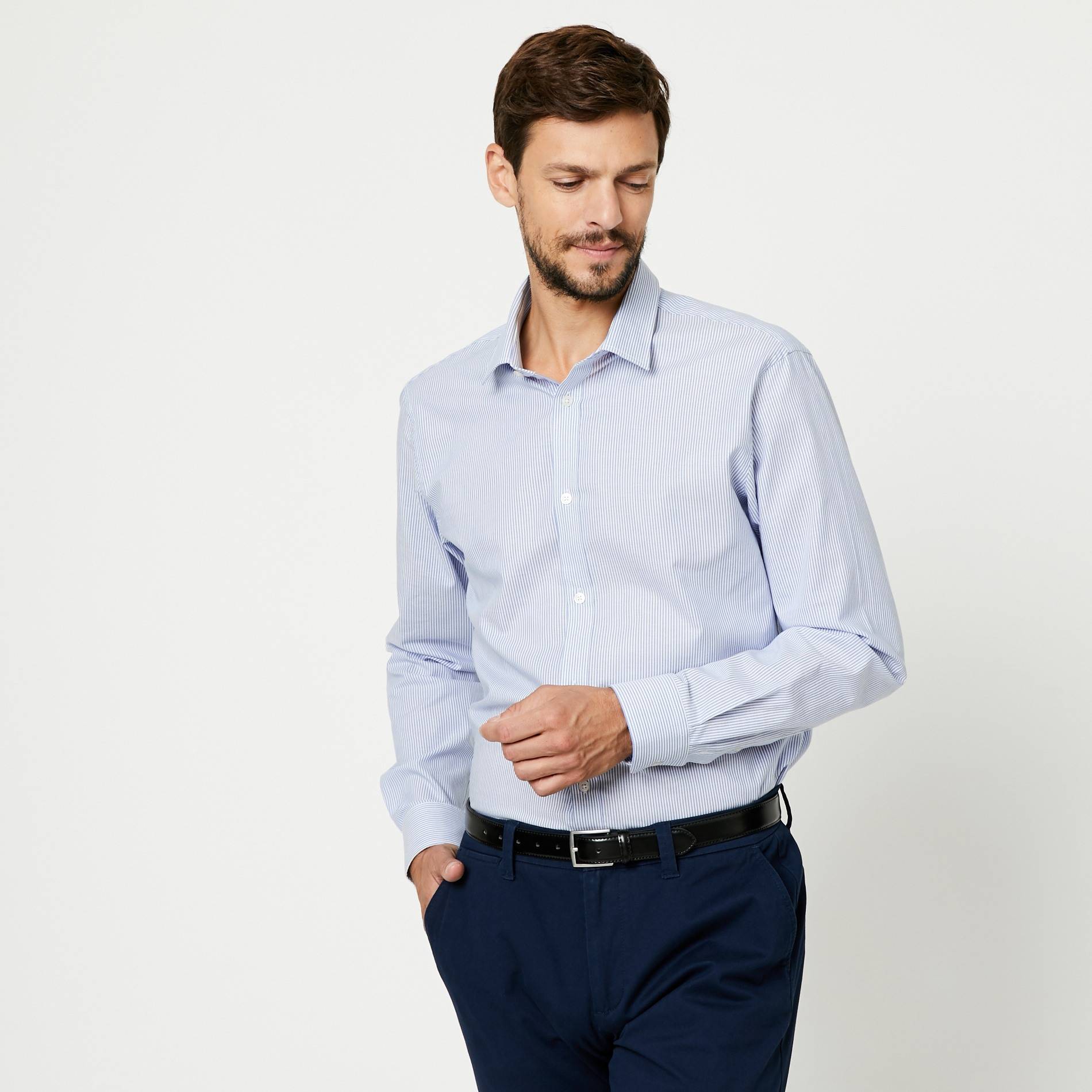 Chemise de ville slim fit, Blanc, large image number 0