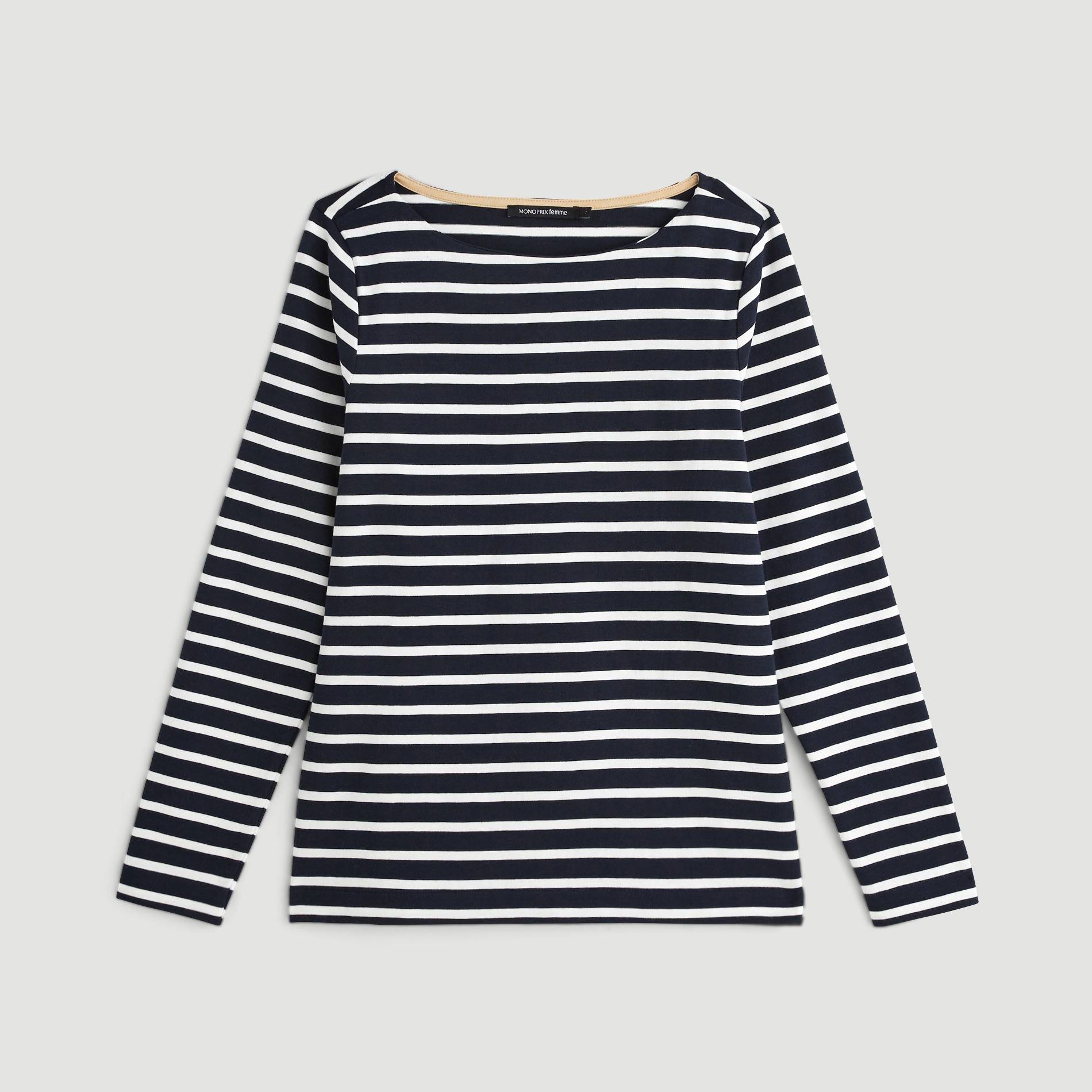 Marinière en coton, Bleu marine, large image number 2