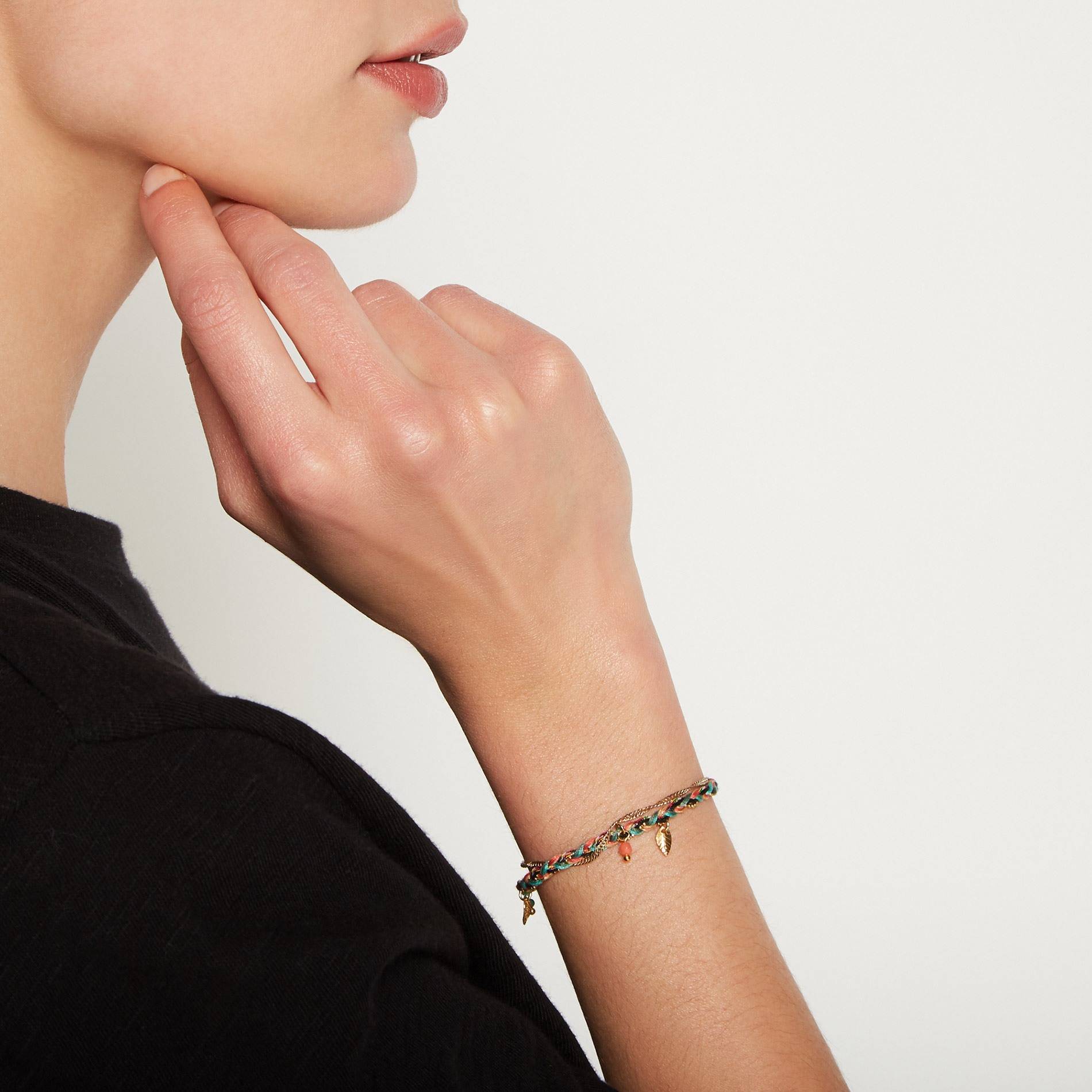 Bracelet tressé, Or, large image number 1