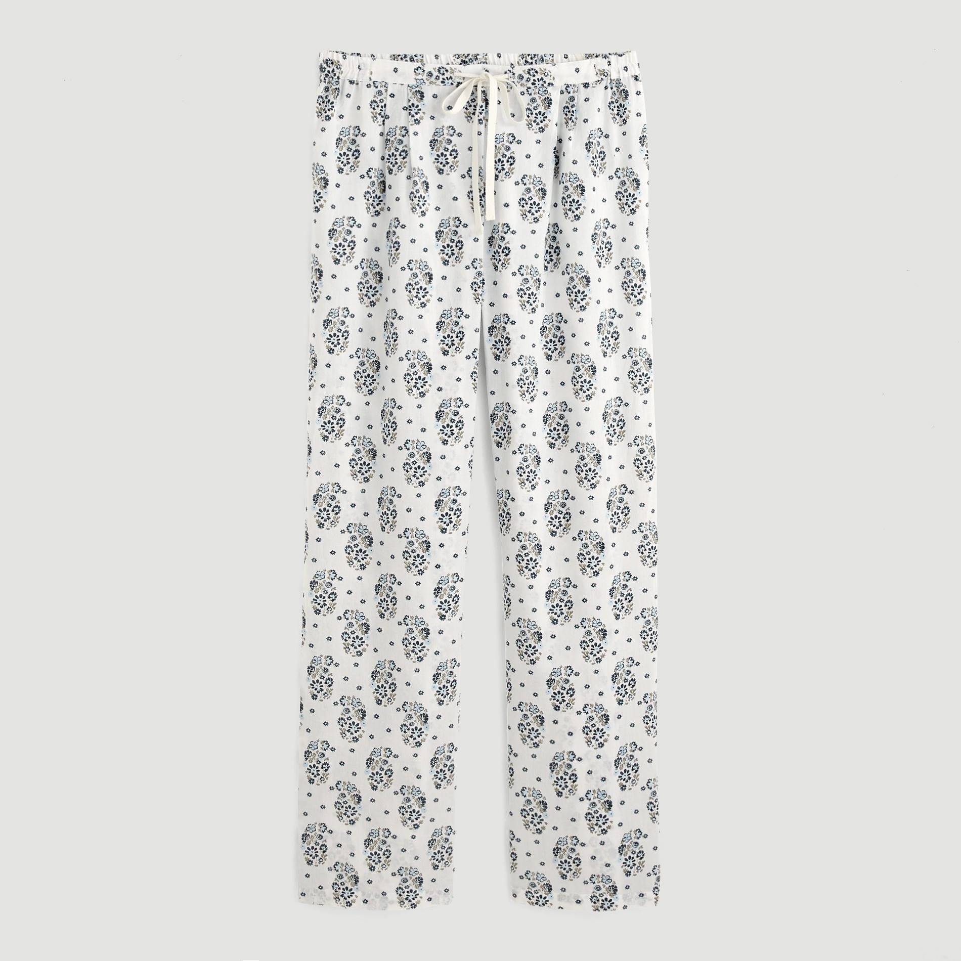 Pantalon imprim&eacute; fleurs, Ecru, large image number 2