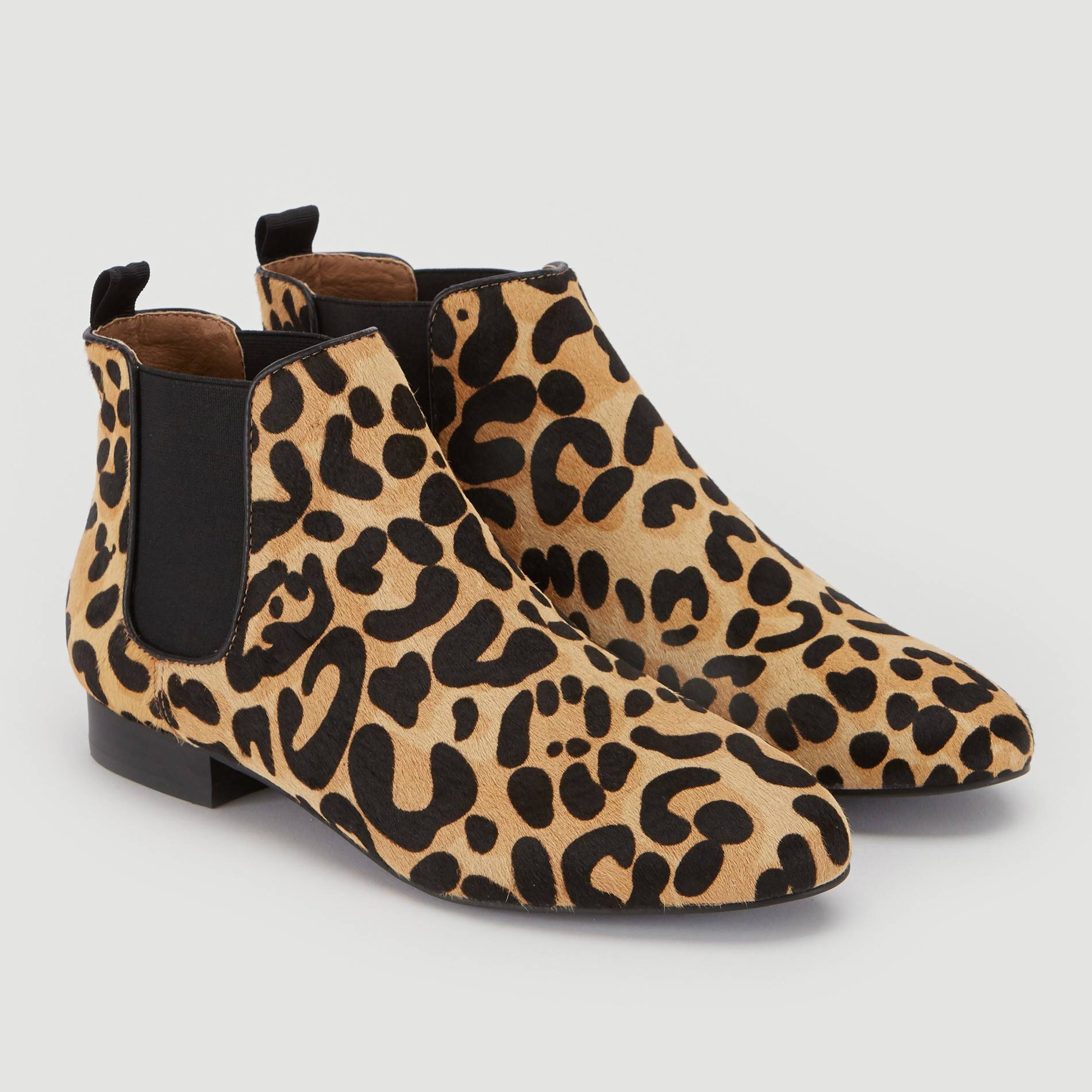 Boots en cuir imprime leopard, Ecru, large image number 2.0