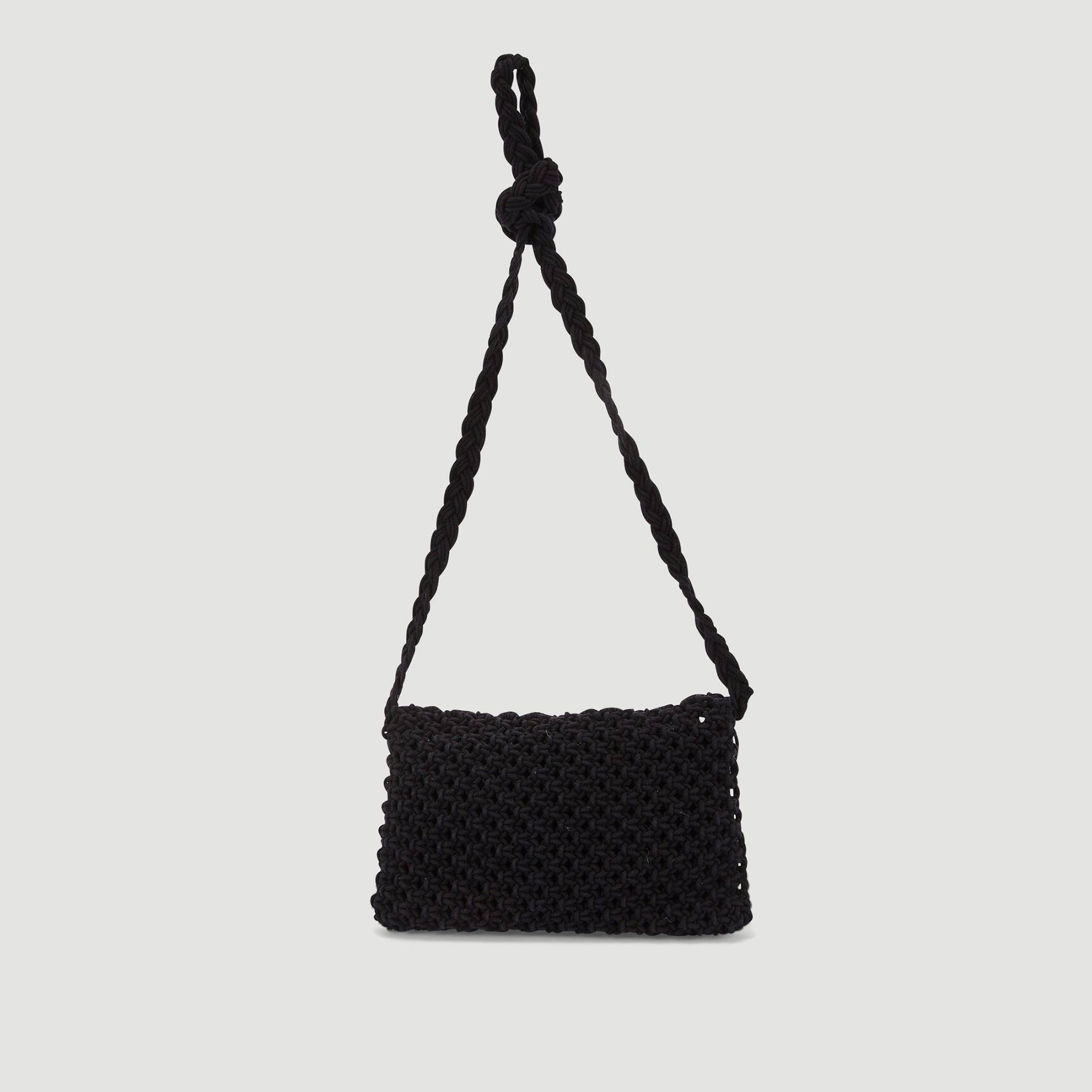 Sac crochet à franges, Noir, large image number 2.0
