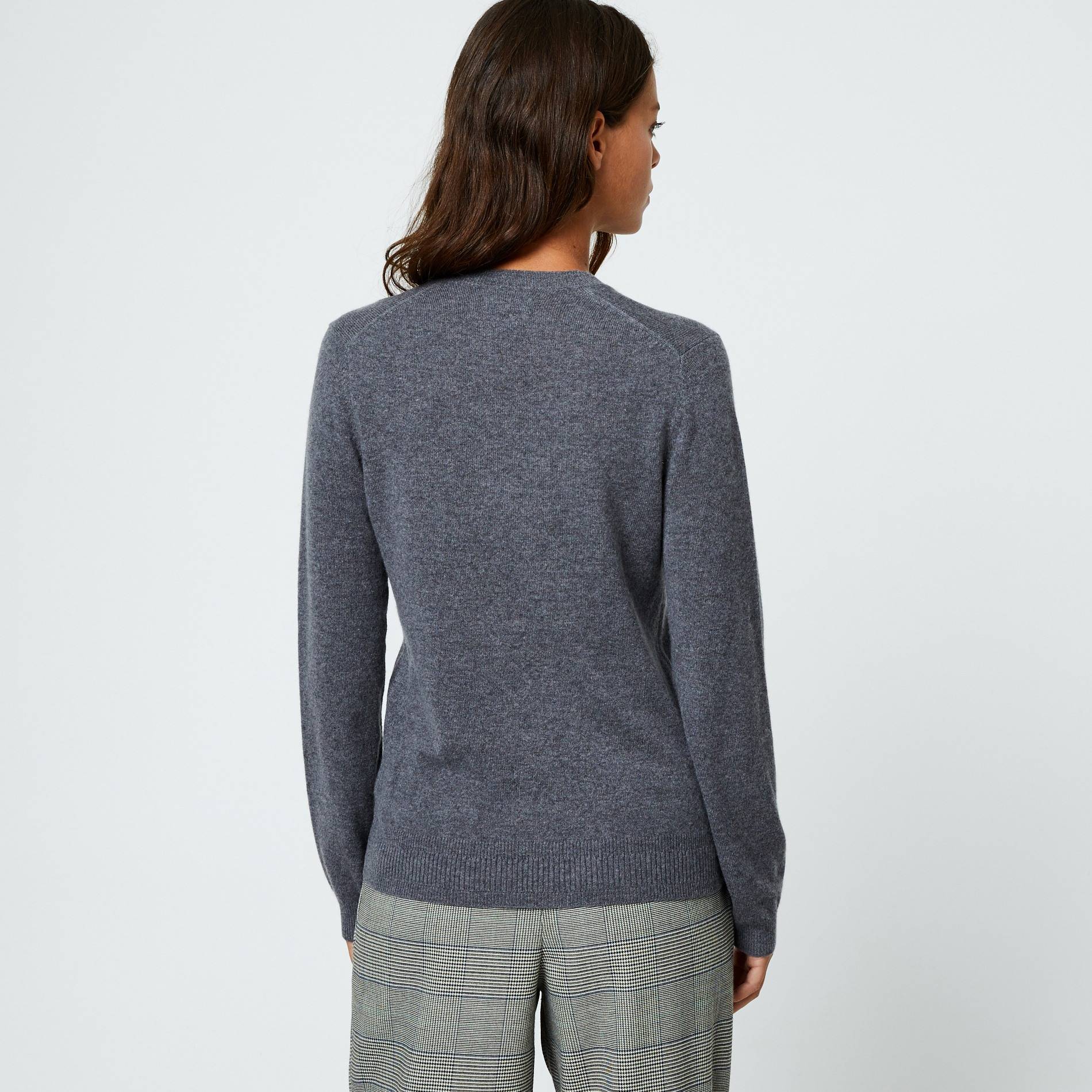 Pull en cachemire manches longues col V, Gris anthracite, large image number 1