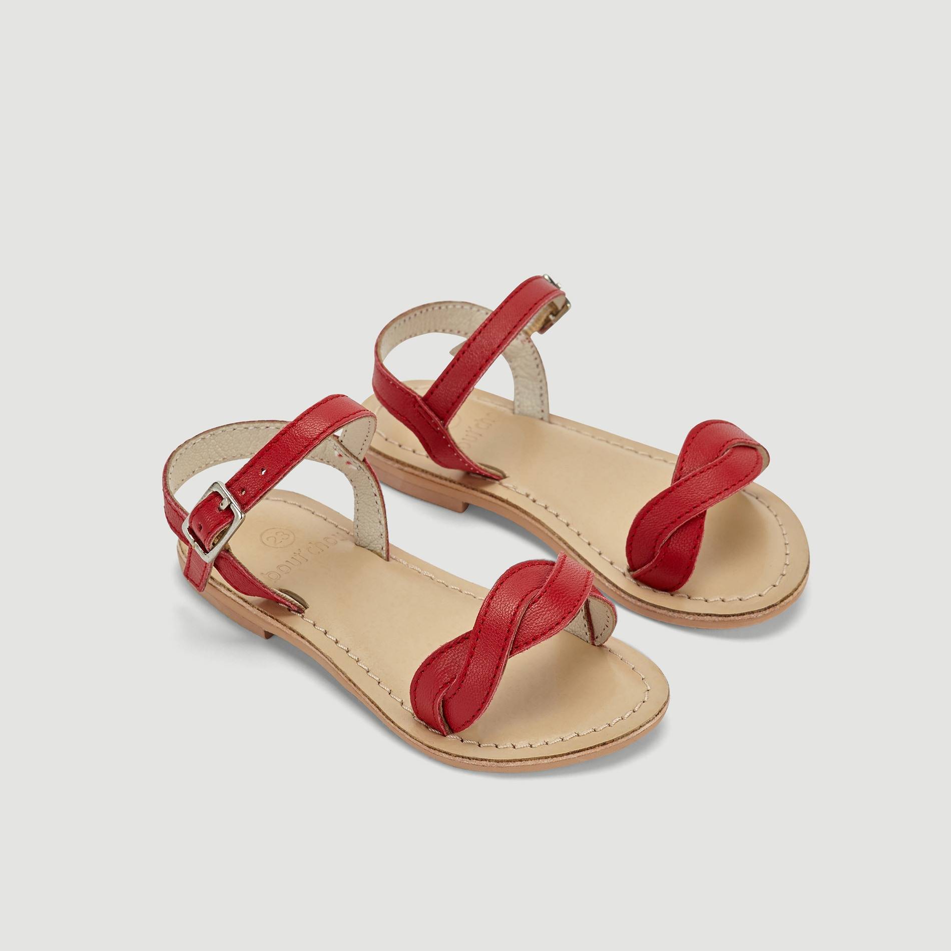 Sandales en cuir, Rouge, large image number 1