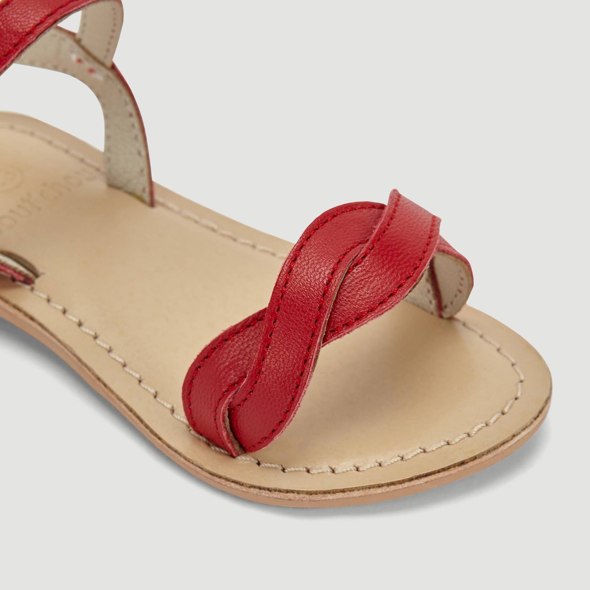Sandales en cuir, Rouge, large image number 2