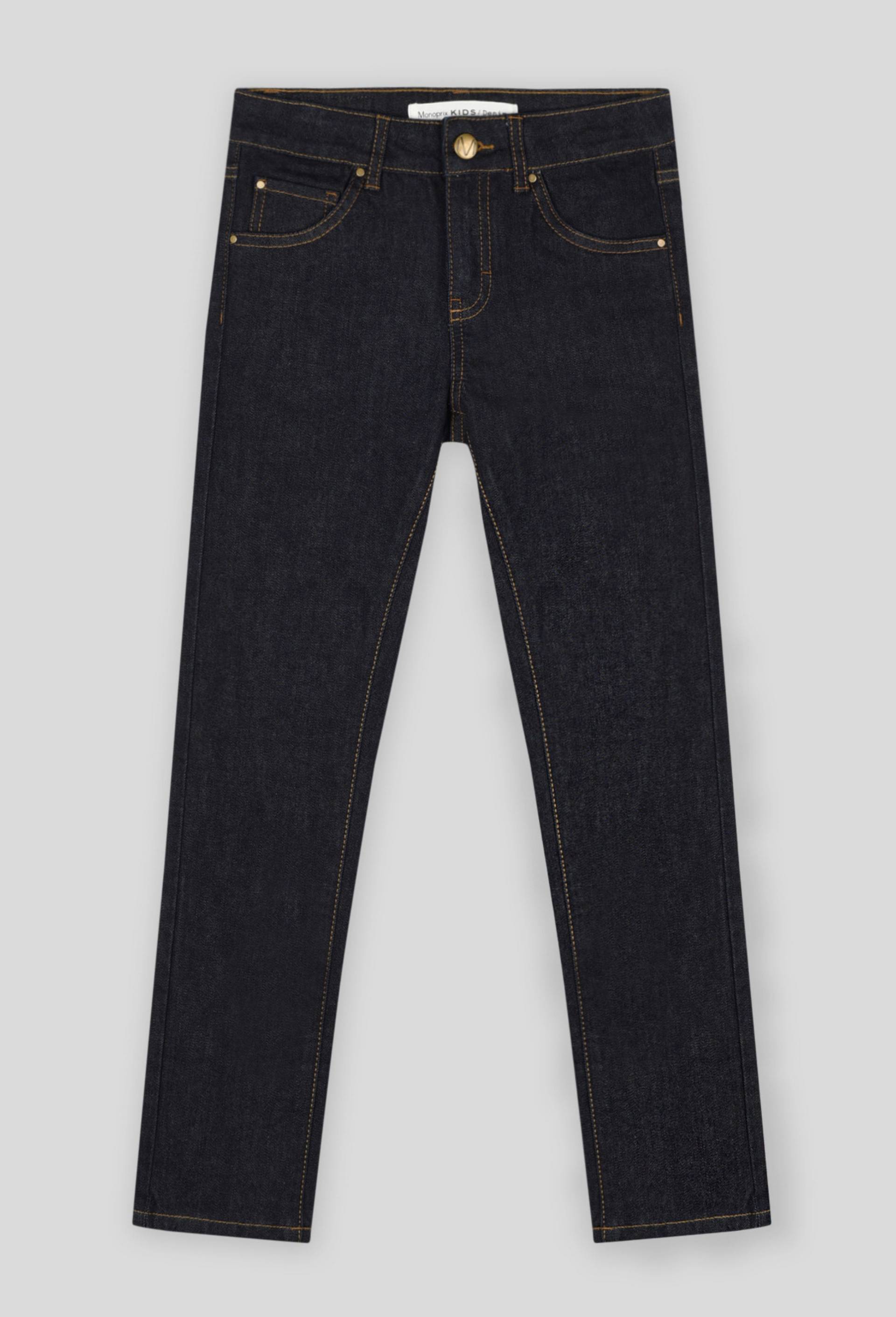 Pantalon en jean slim contenant du coton BIO, Bleu foncé, large image number 0