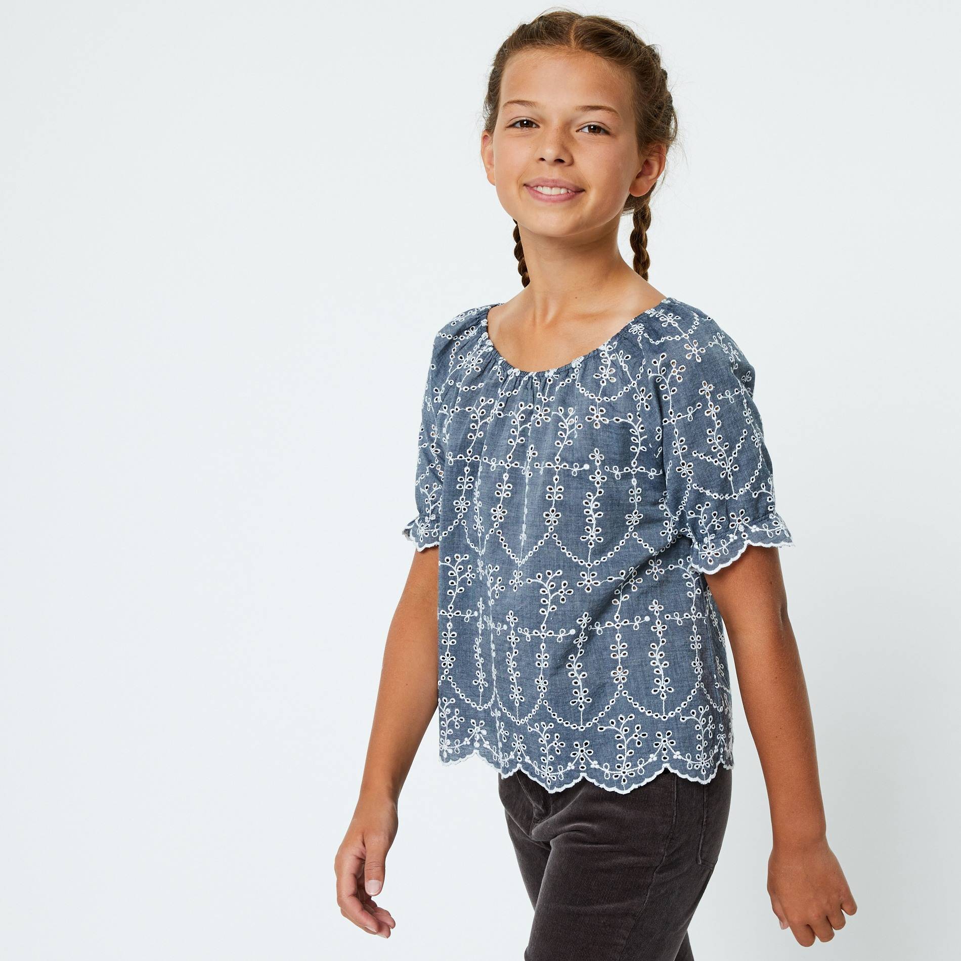 Blouse chambray, Indigo, large image number 0