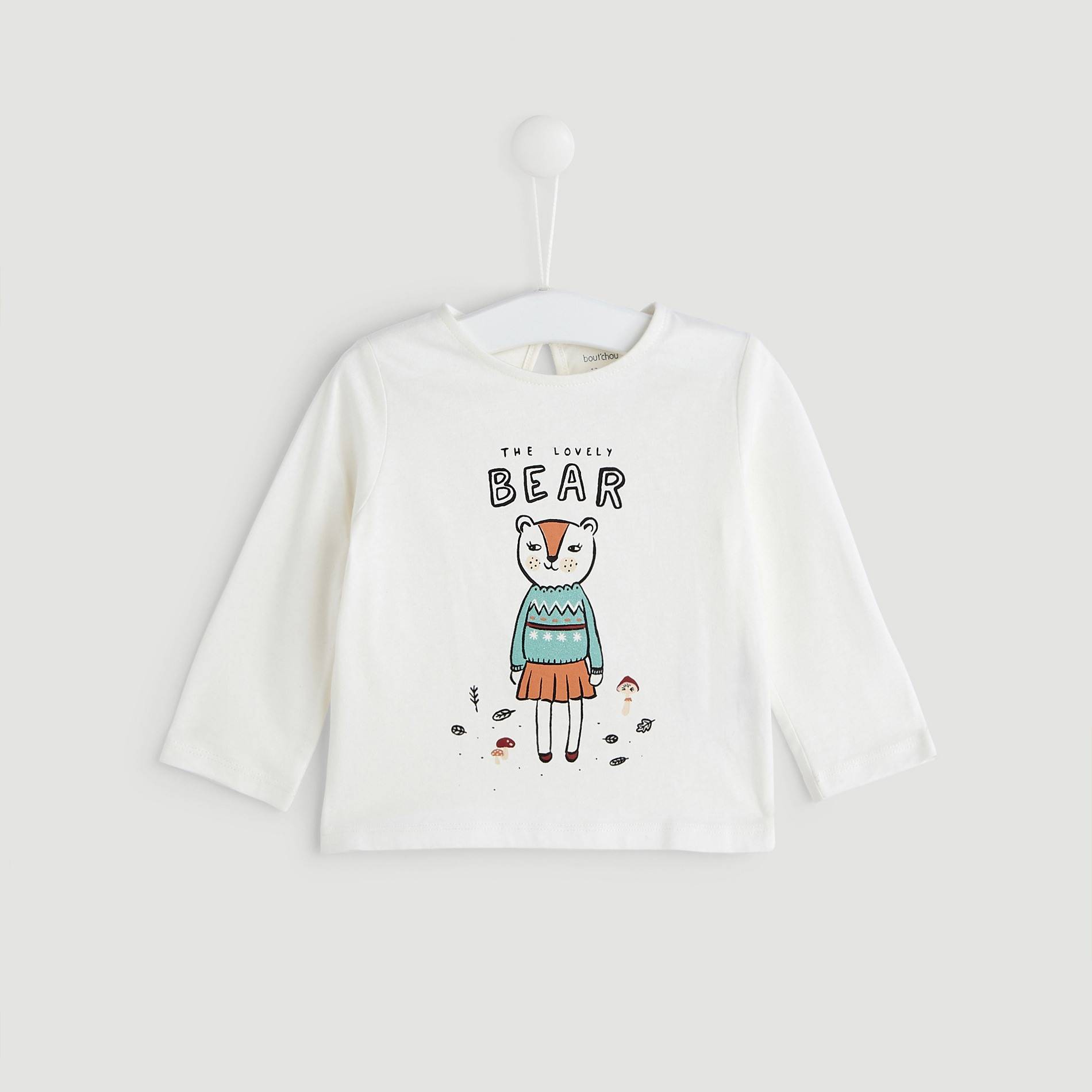 T-shirt en coton imprimé, Ecru, large image number 0